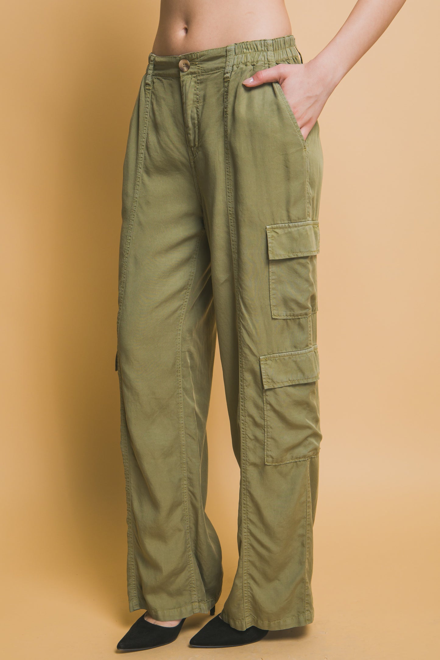 Full-length Tencel Pants With Cargo Pockets - ShopEasier