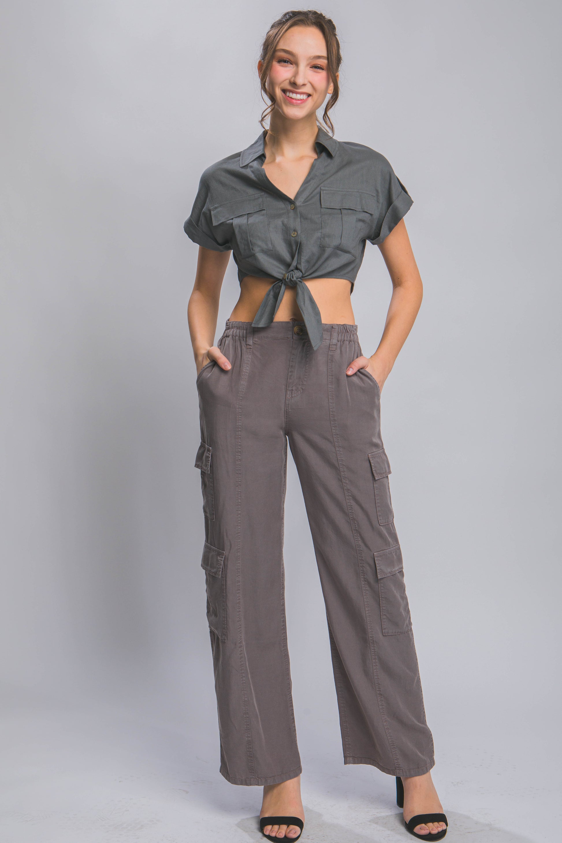 Full-length Tencel Pants With Cargo Pockets - ShopEasier