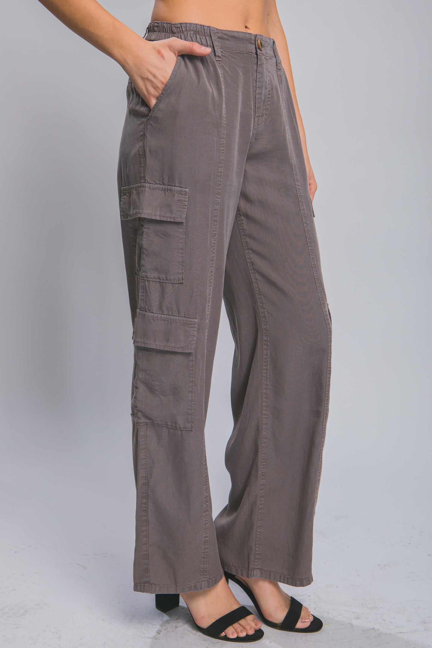 Full-length Tencel Pants With Cargo Pockets - ShopEasier