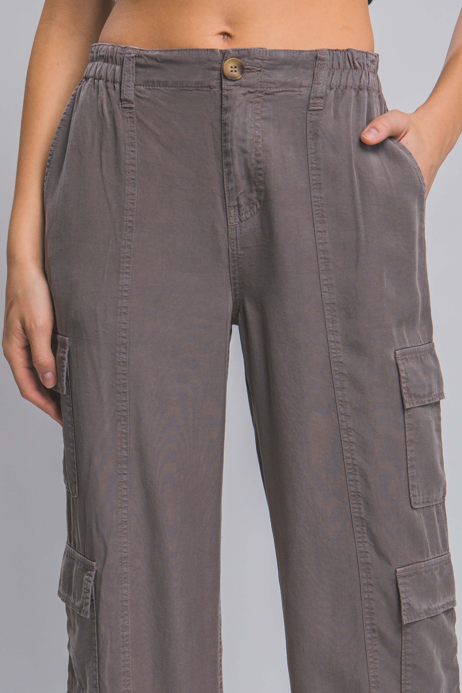 Full-length Tencel Pants With Cargo Pockets - ShopEasier