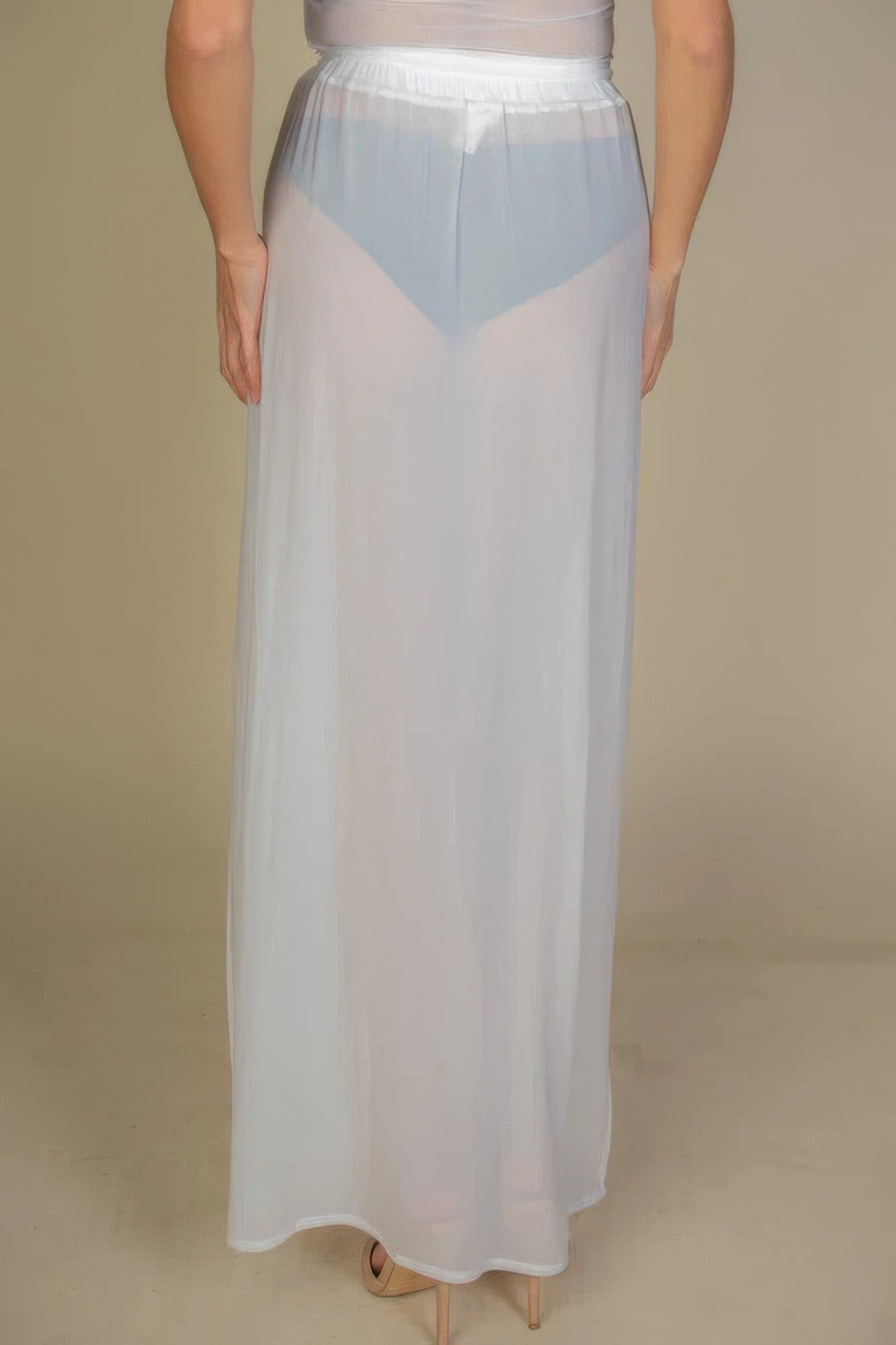 High Split Mesh Sheer Maxi Skirt - ShopEasier