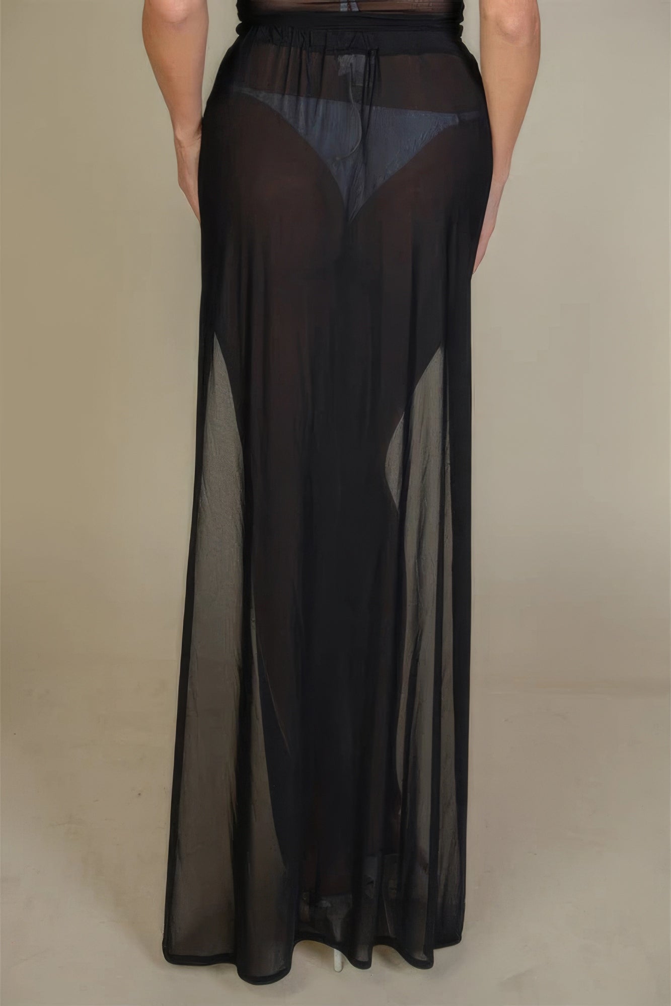 High Split Mesh Sheer Maxi Skirt - ShopEasier