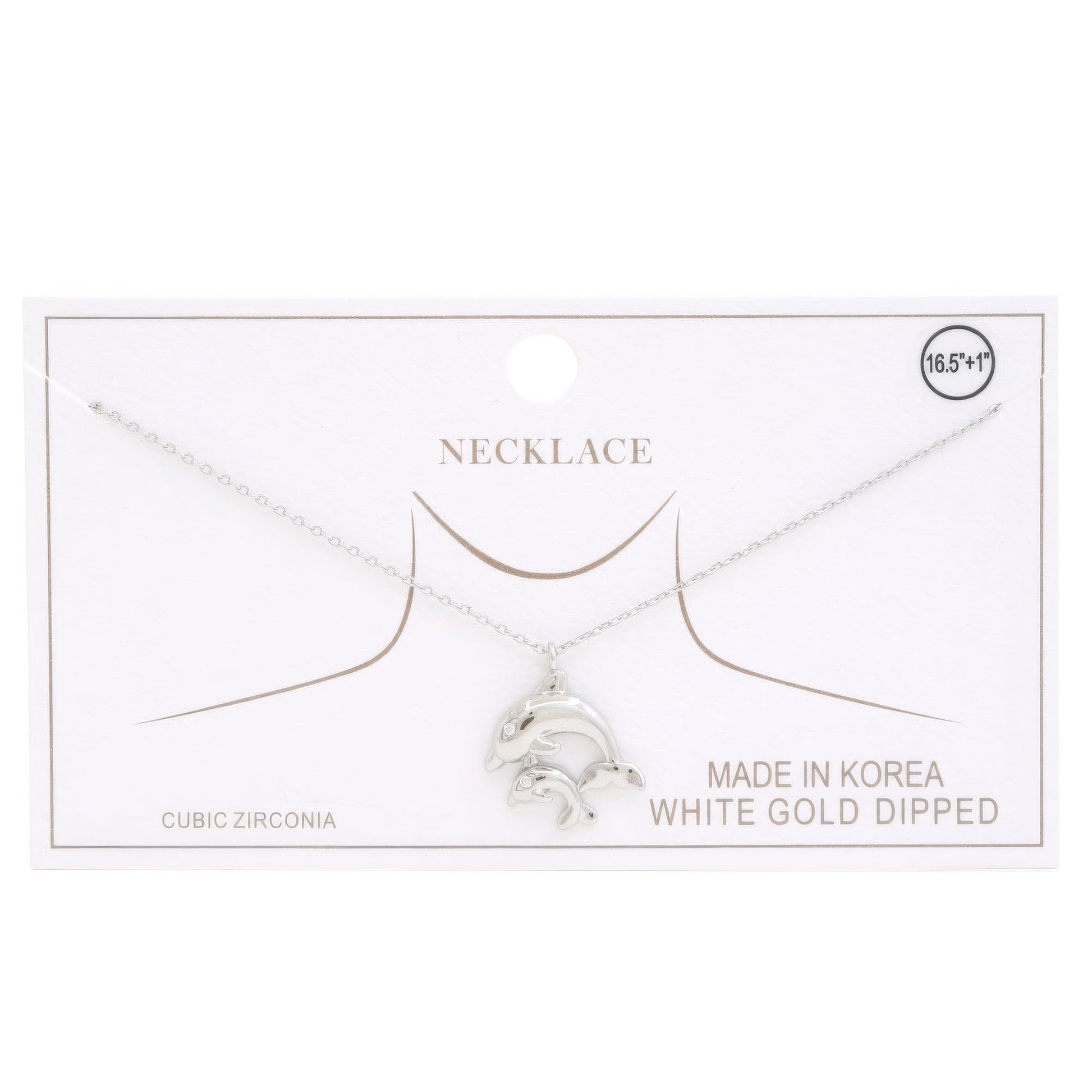 Double Dolphin Charm Gold Dipped Necklace - ShopEasier