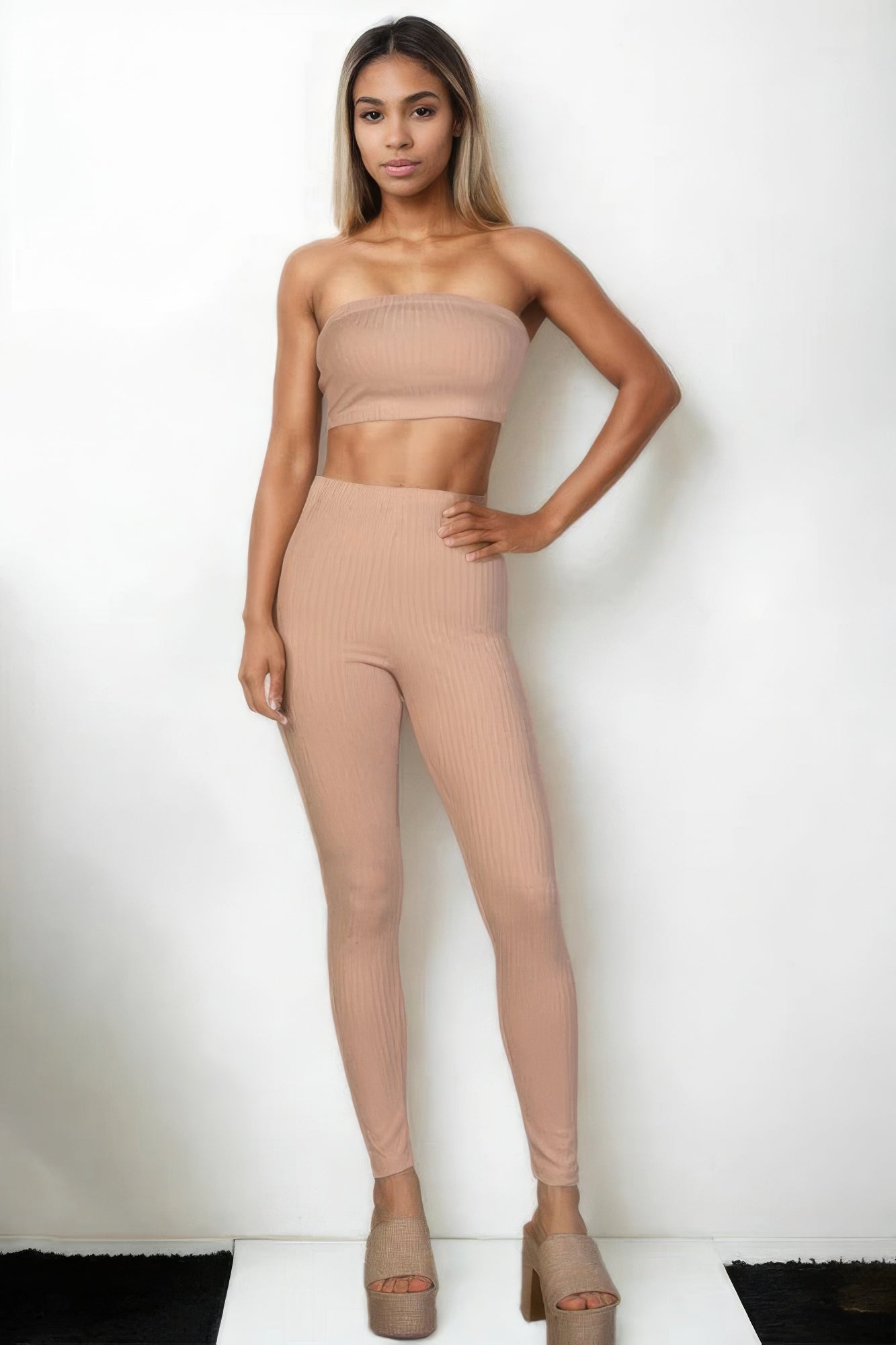 Ribbed Tube Top & Leggings Set - ShopEasier