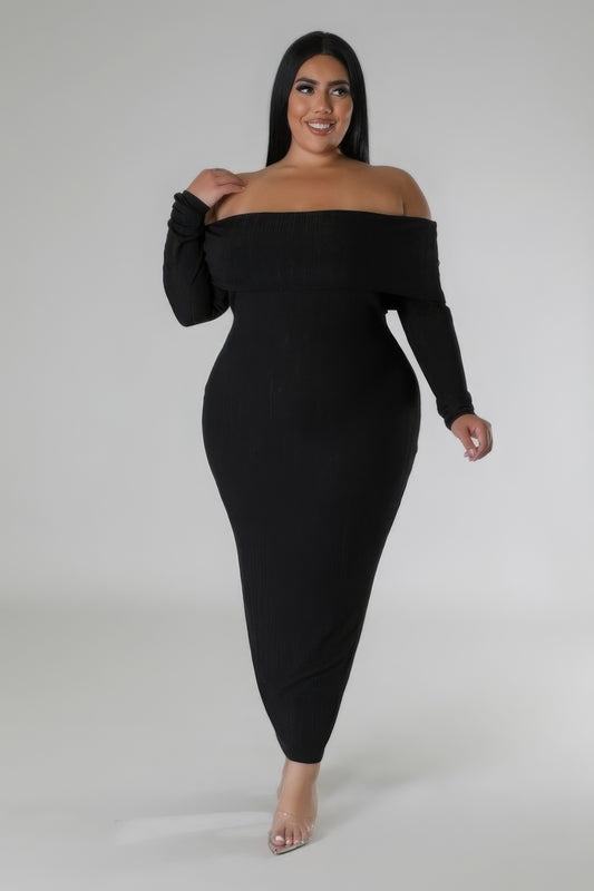 Off Shoulders Stretch Dress - ShopEasier