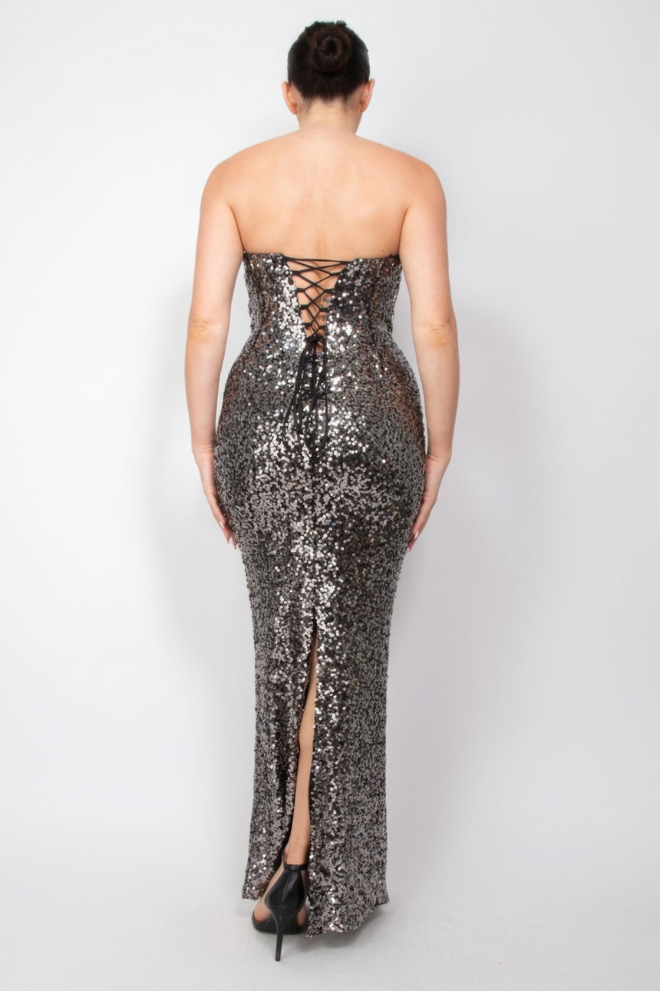 Sequin V-bar Crisscross Tube Dress - ShopEasier