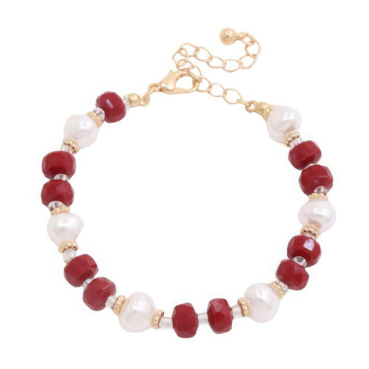 Pearl Beaded Metal Bracelet - ShopEasier