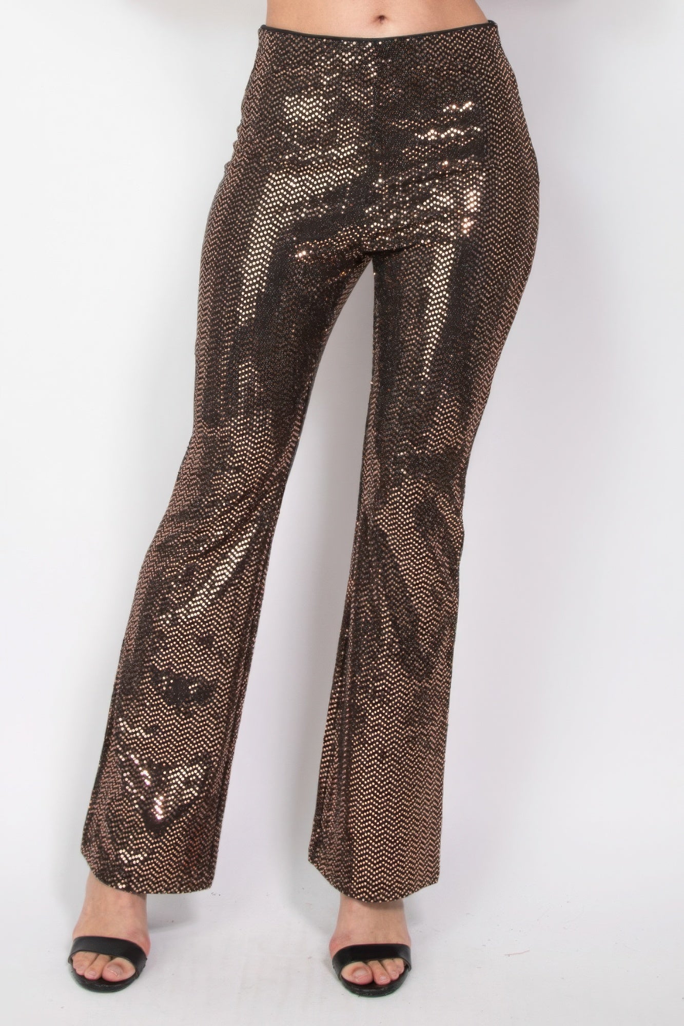 Sequined Fit & Flare Midrise Pants - ShopEasier