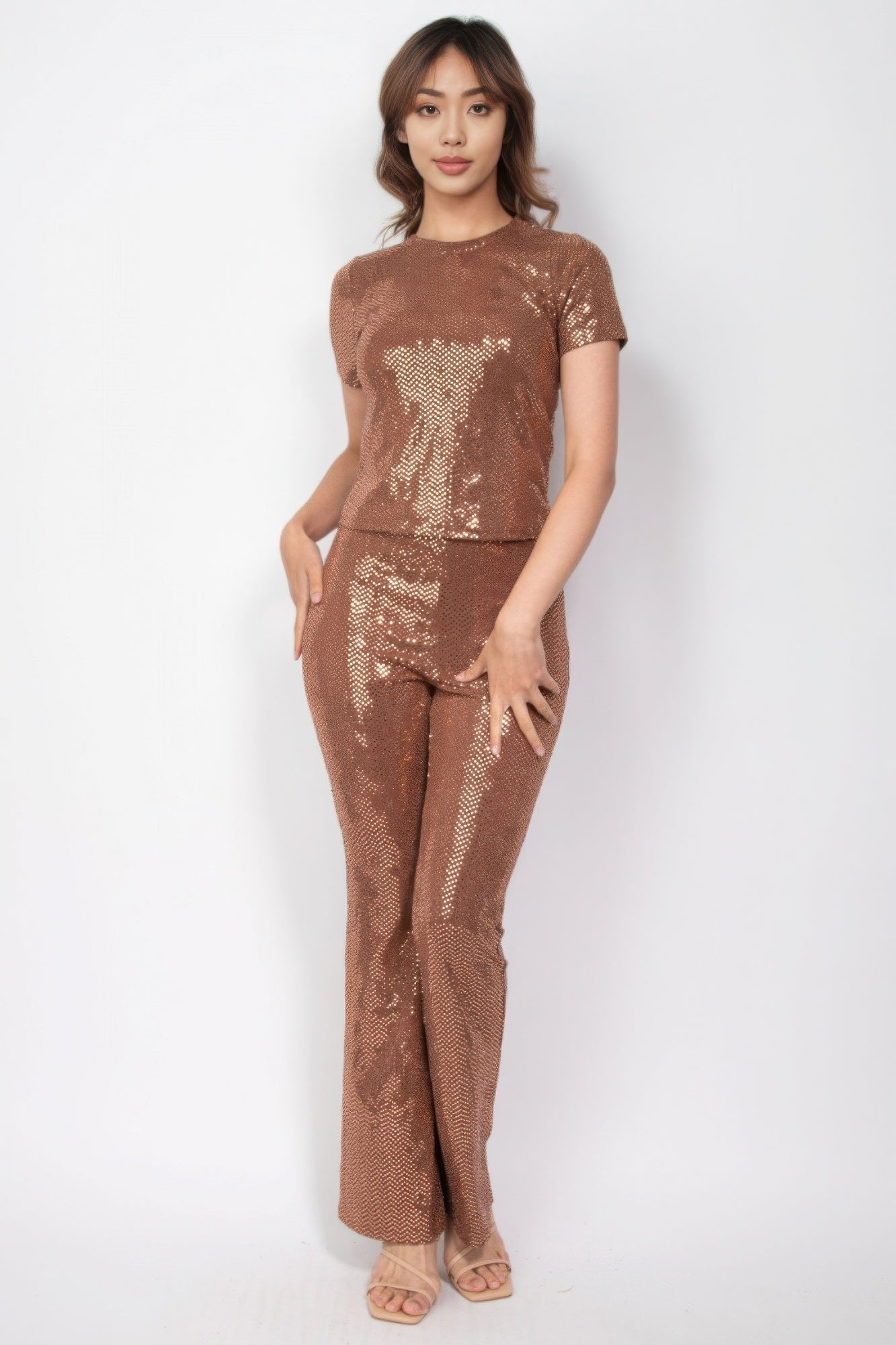 Sequined Fit & Flare Midrise Pants - ShopEasier