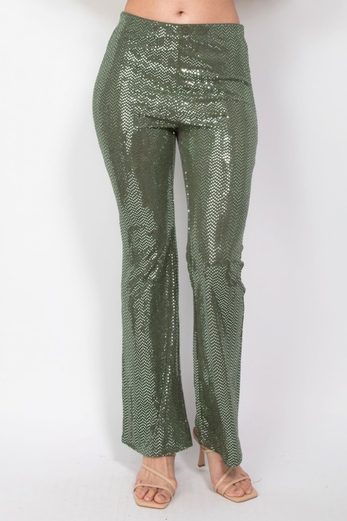 Sequined Fit & Flare Midrise Pants - ShopEasier