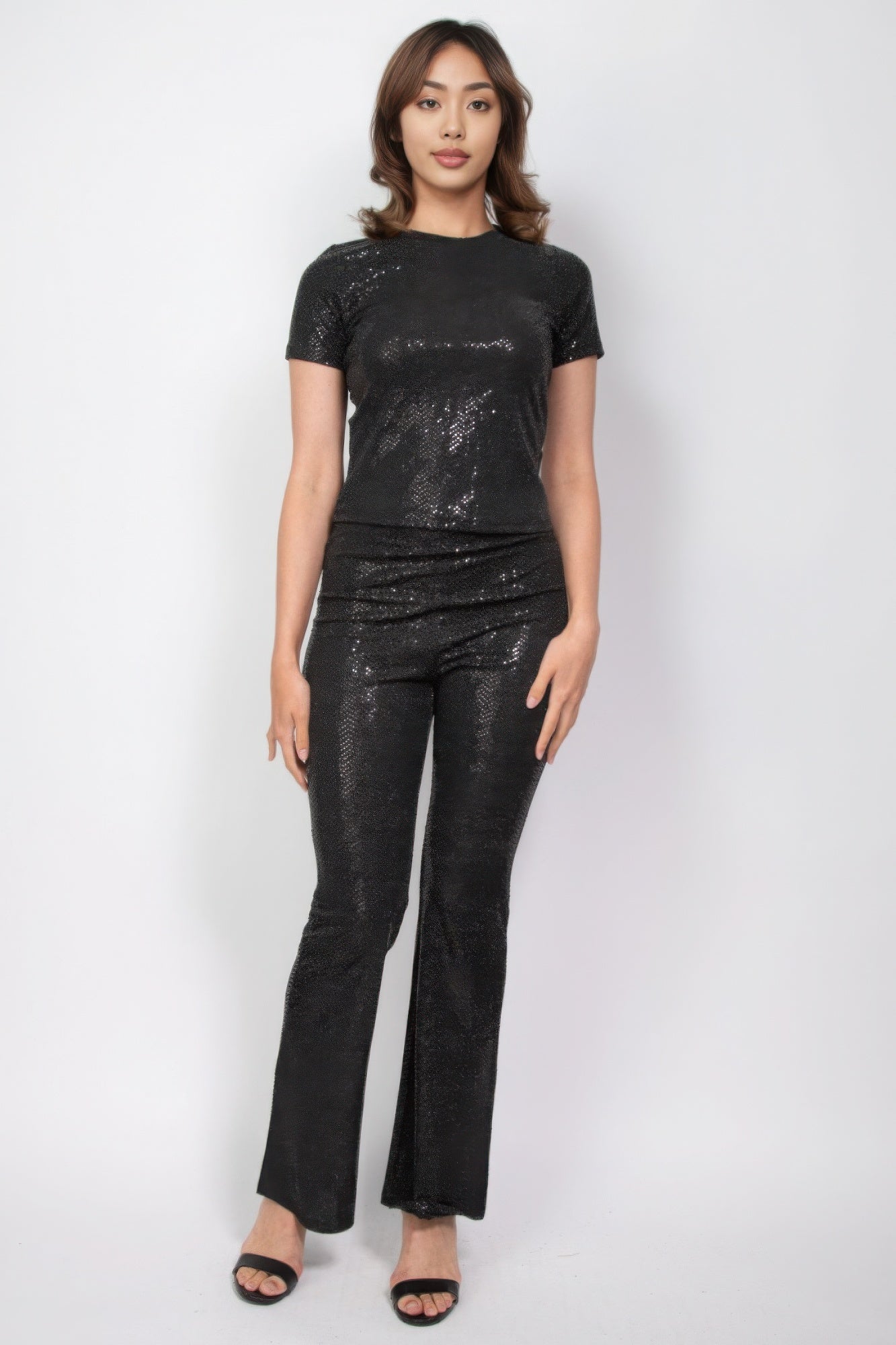 Sequined Fit & Flare Midrise Pants - ShopEasier