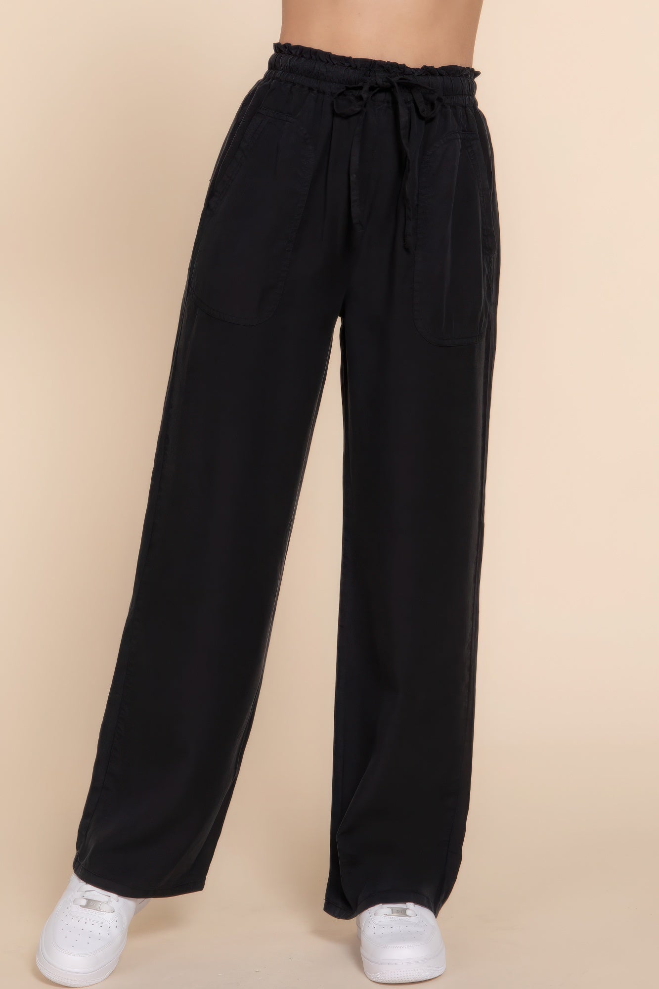 Elastic Waist Tencel Long Pants - ShopEasier