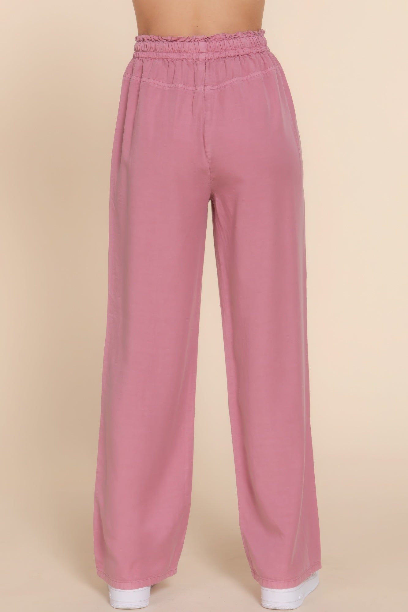 Elastic Waist Tencel Long Pants - ShopEasier