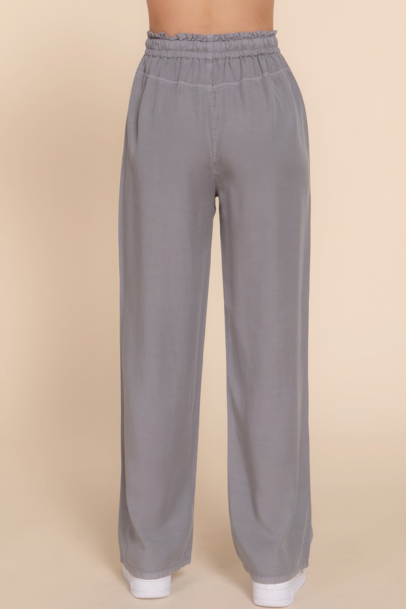 Elastic Waist Tencel Long Pants - ShopEasier