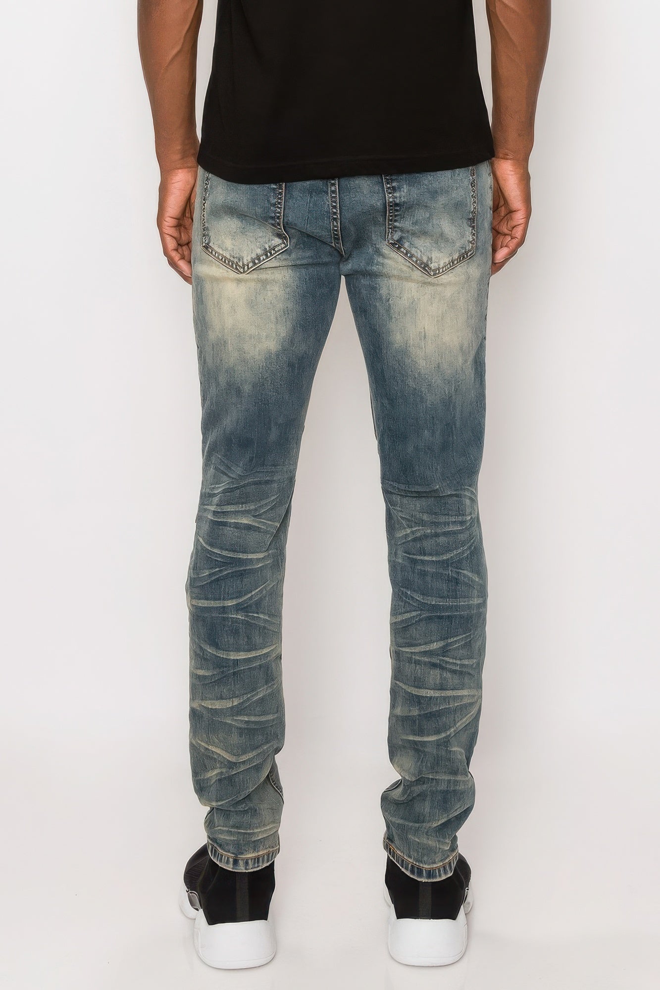 Men's Slim Fit Biker Denim Trousers