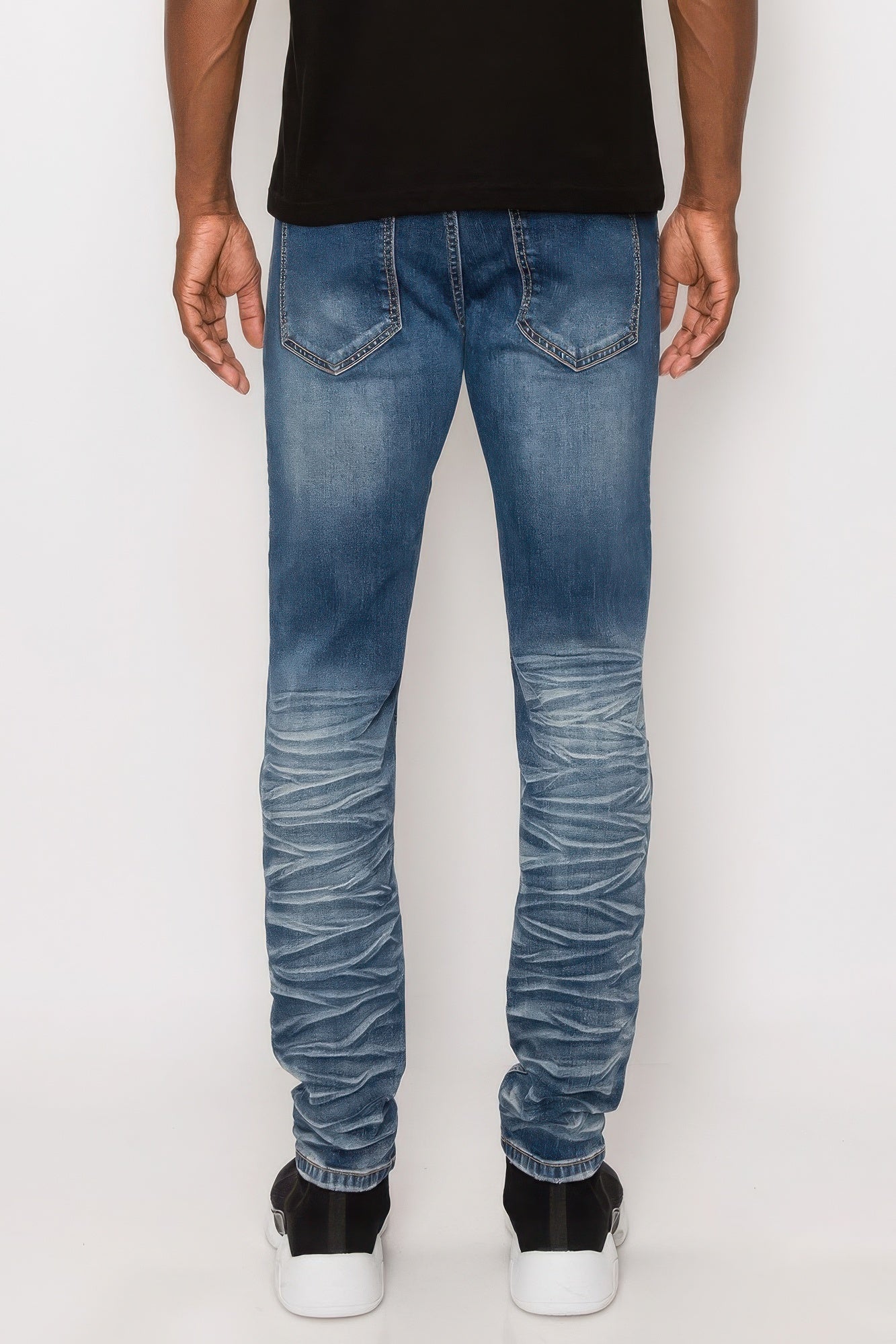 Men's Stylish Creased Biker Jeans