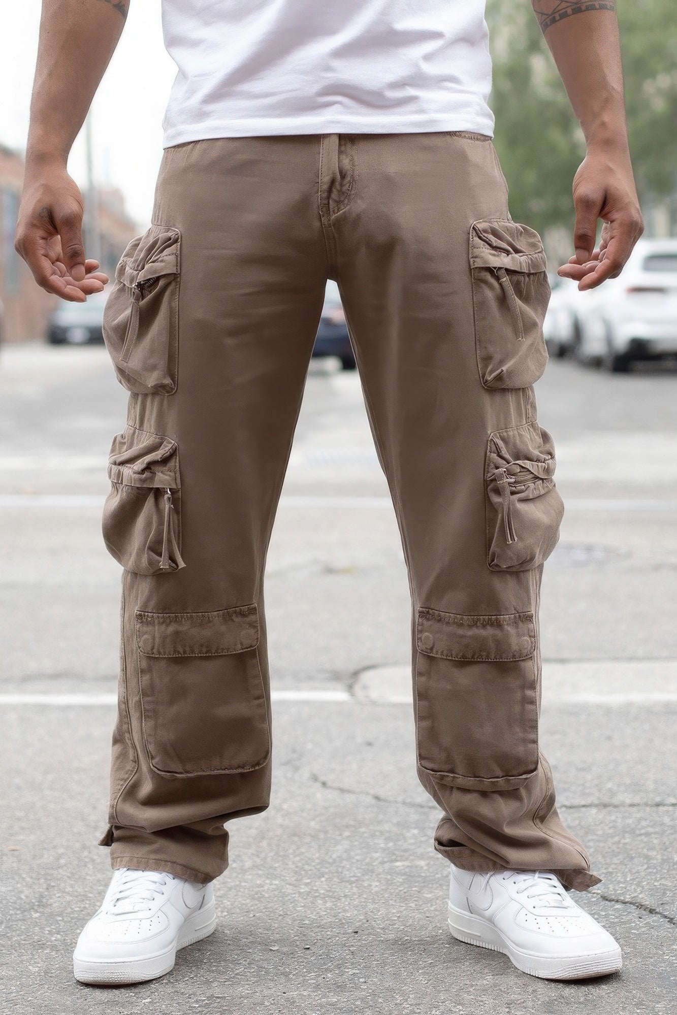 Relaxed Fit Utility Cargo Trousers