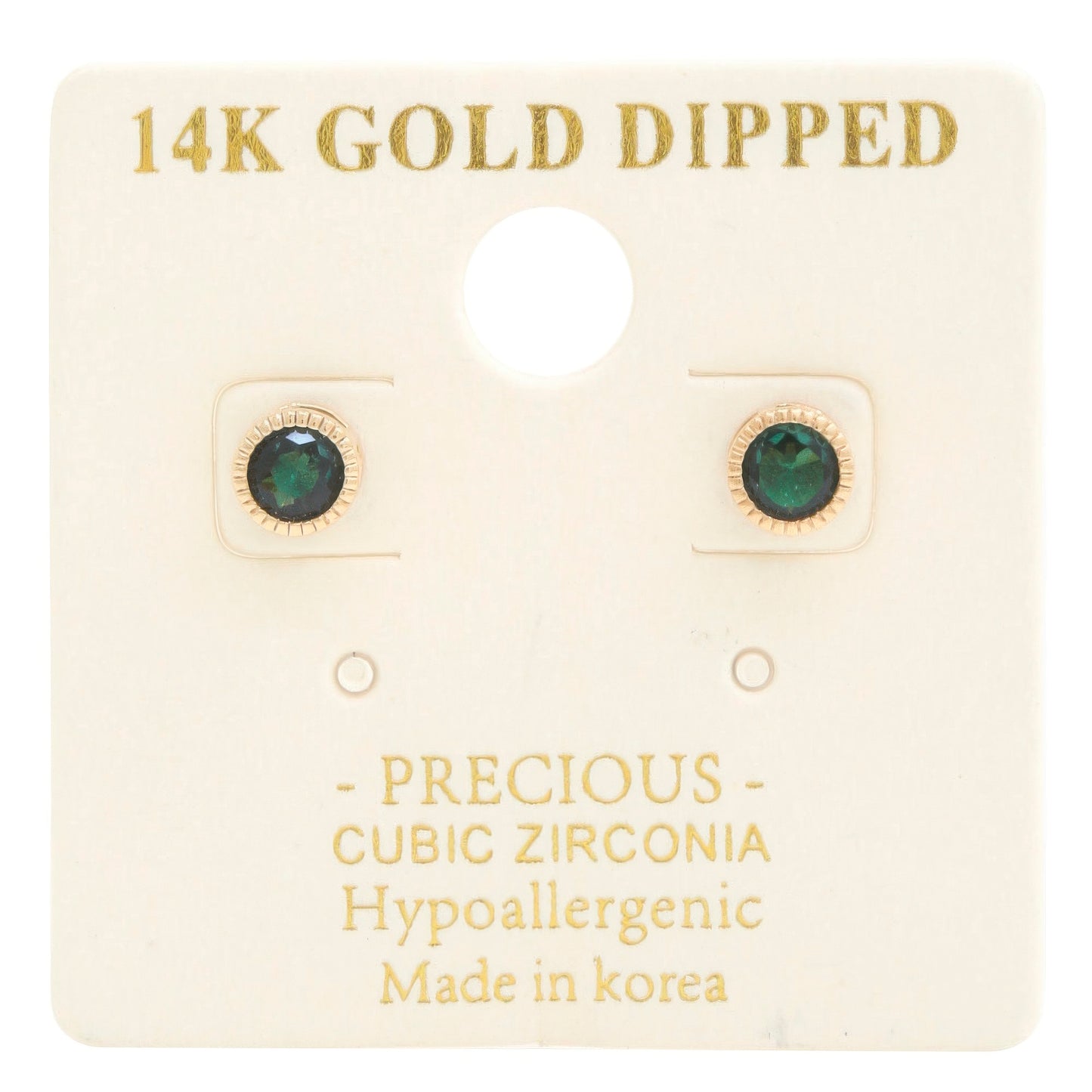 14k Gold Dipped Cz Round Earring - ShopEasier