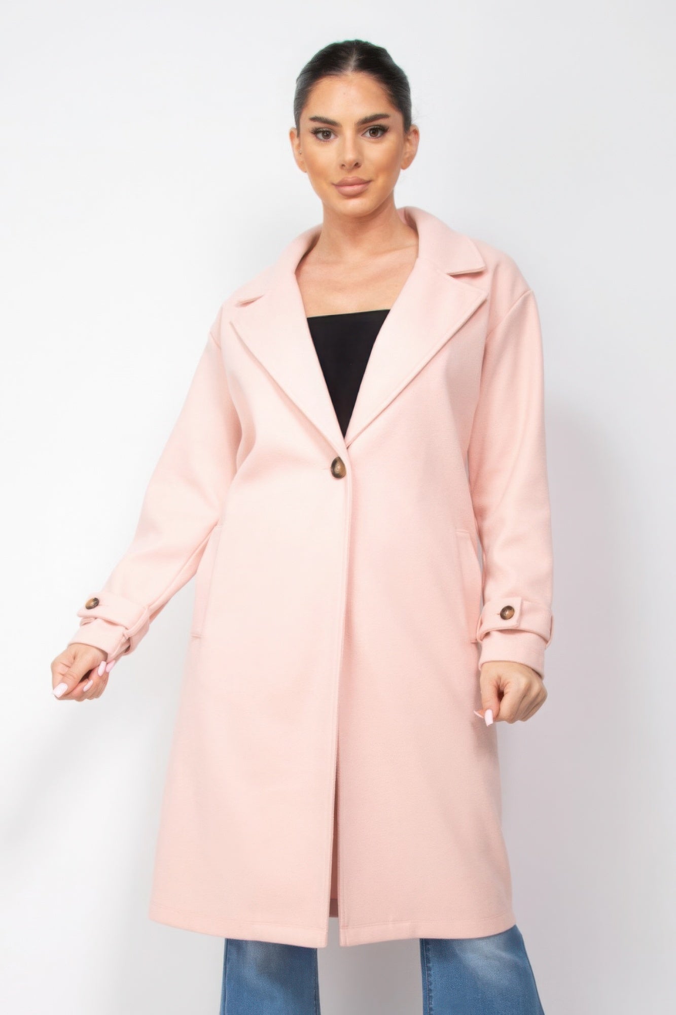 Collar pocketed coat - ShopEasier