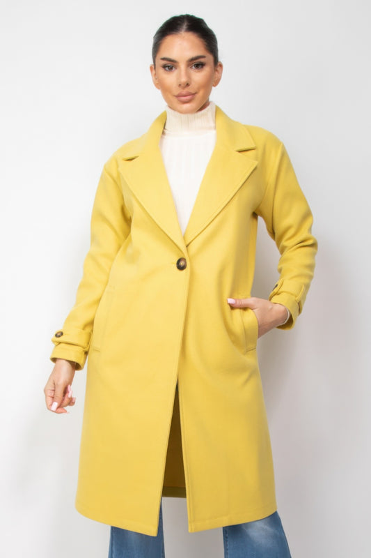 Collar pocketed coat - ShopEasier