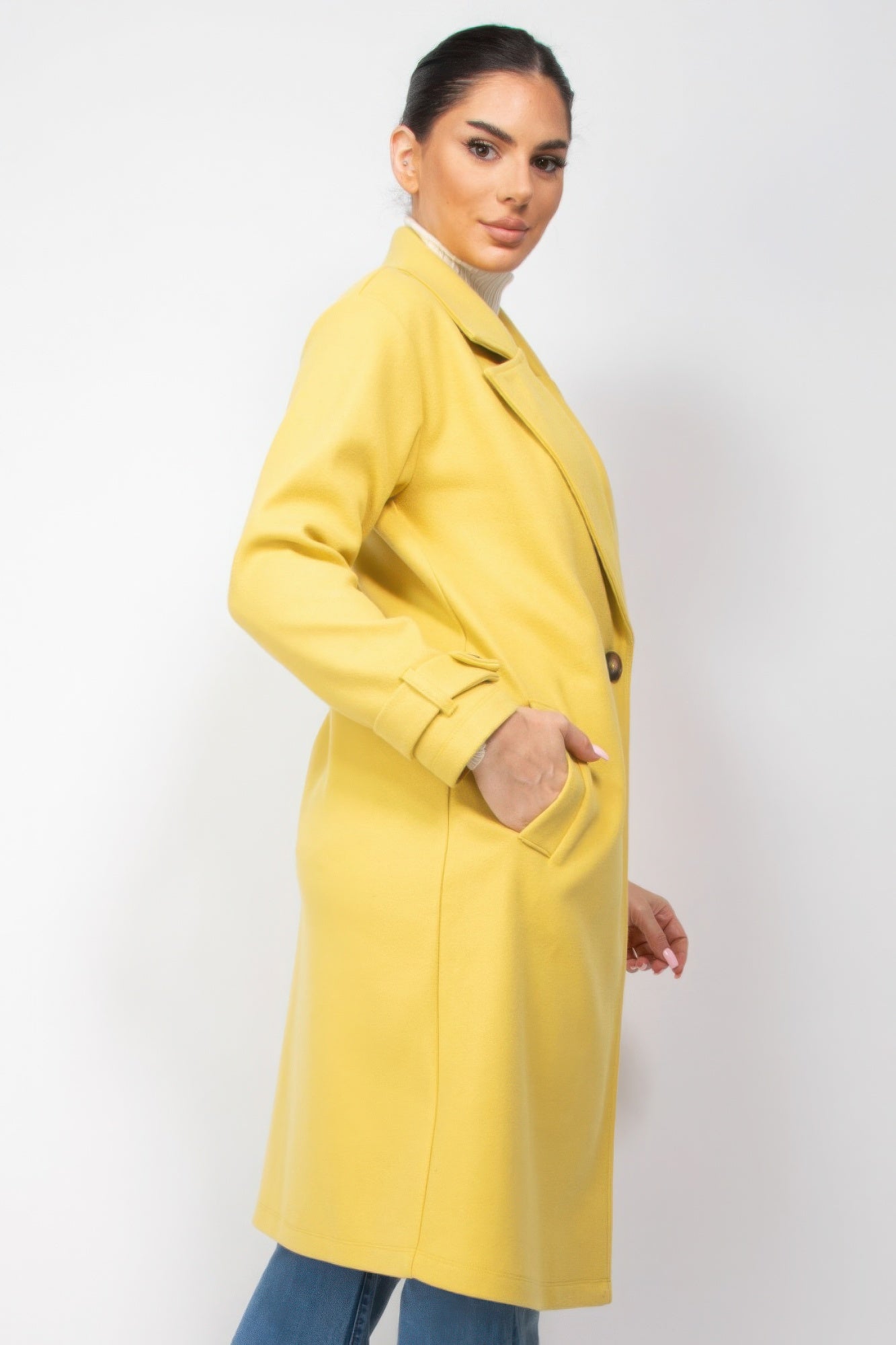 Collar pocketed coat - ShopEasier