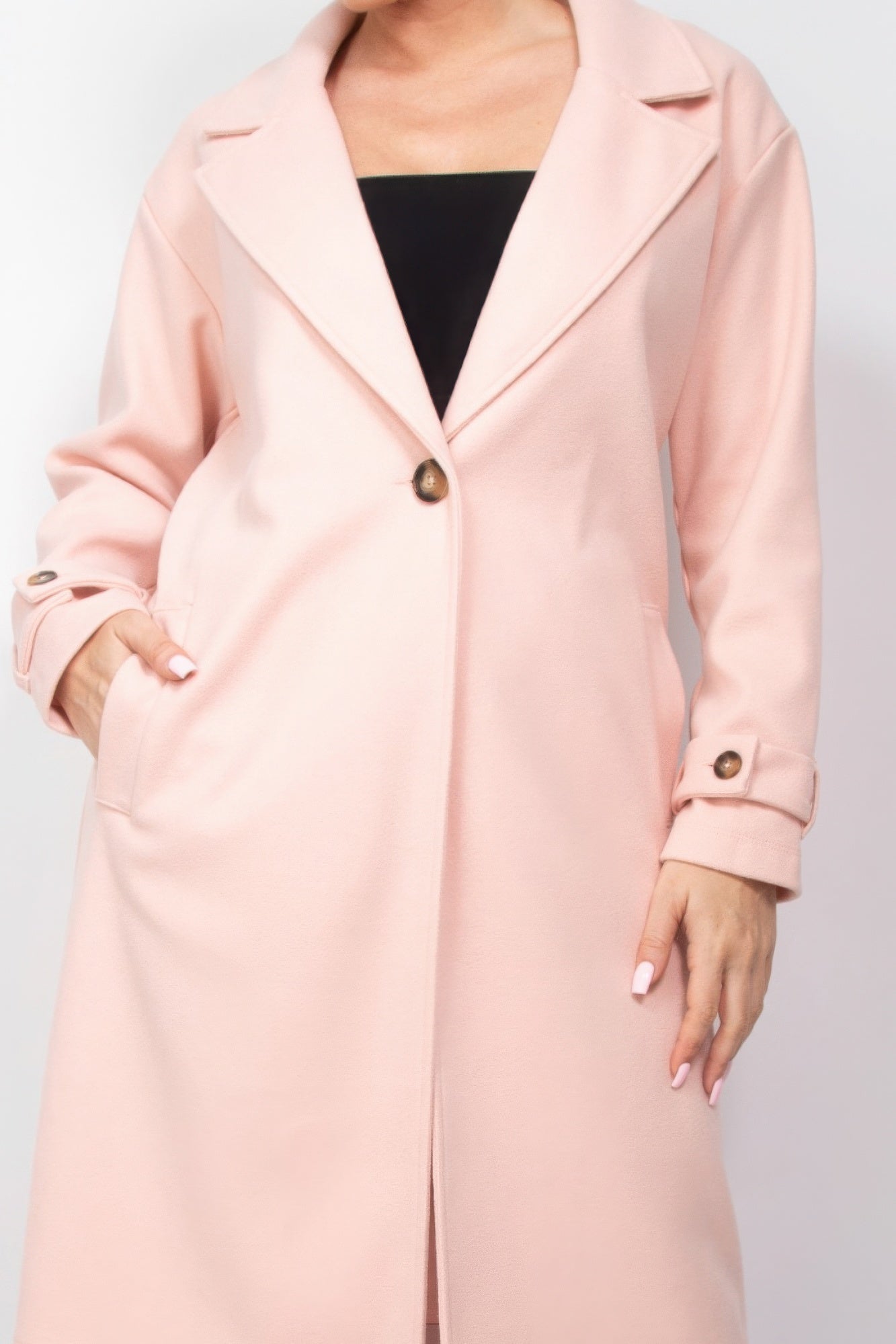 Collar pocketed coat - ShopEasier