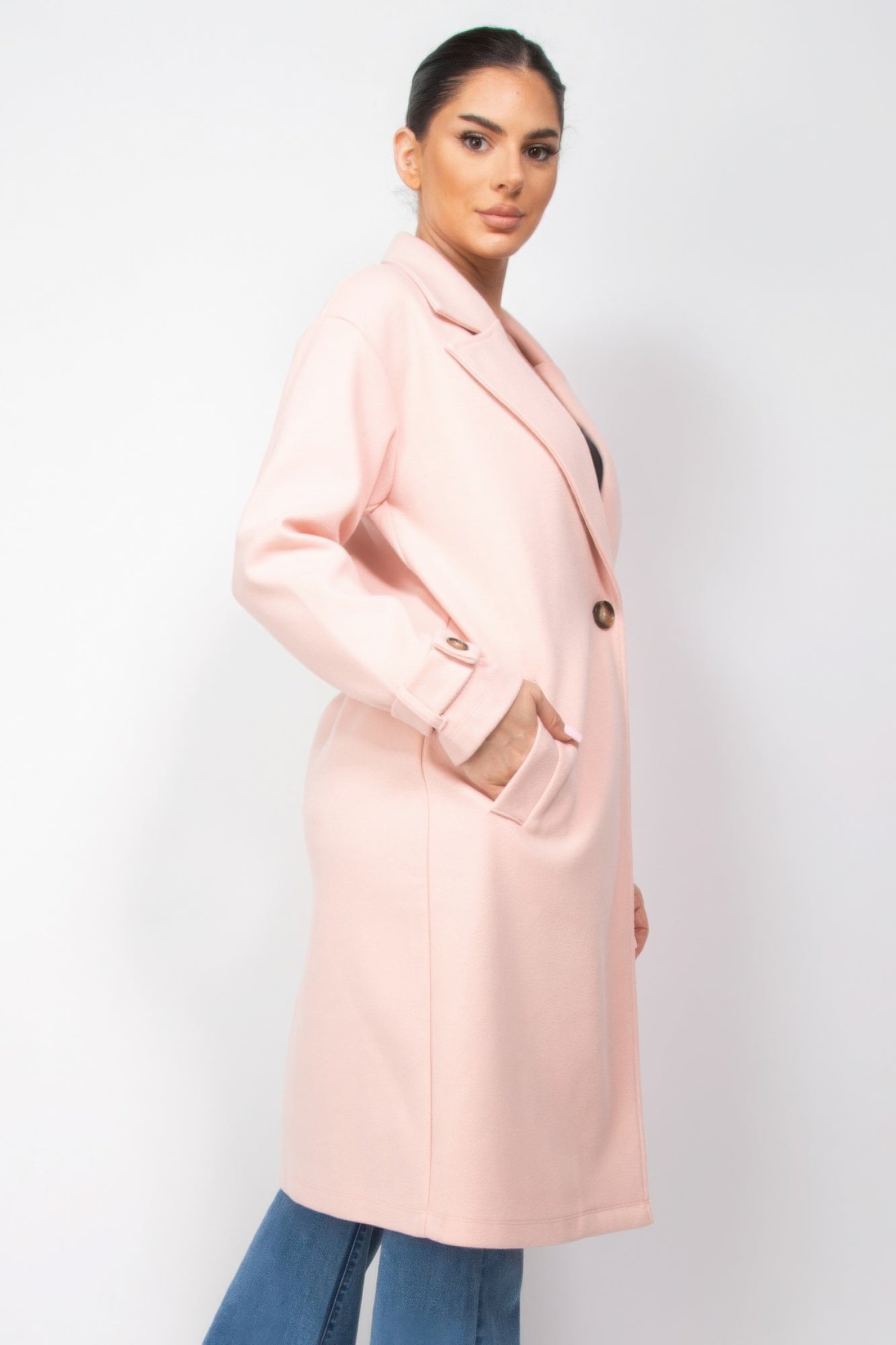 Collar pocketed coat - ShopEasier