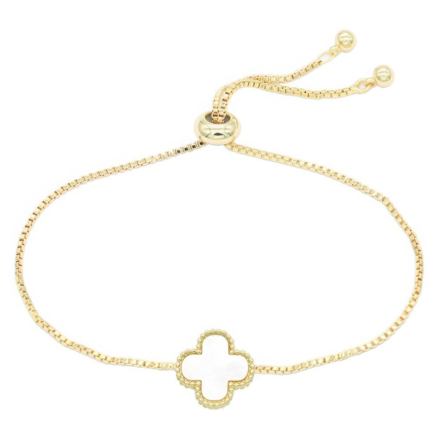 Metal Clover Charm Adjustable Bracelet - ShopEasier