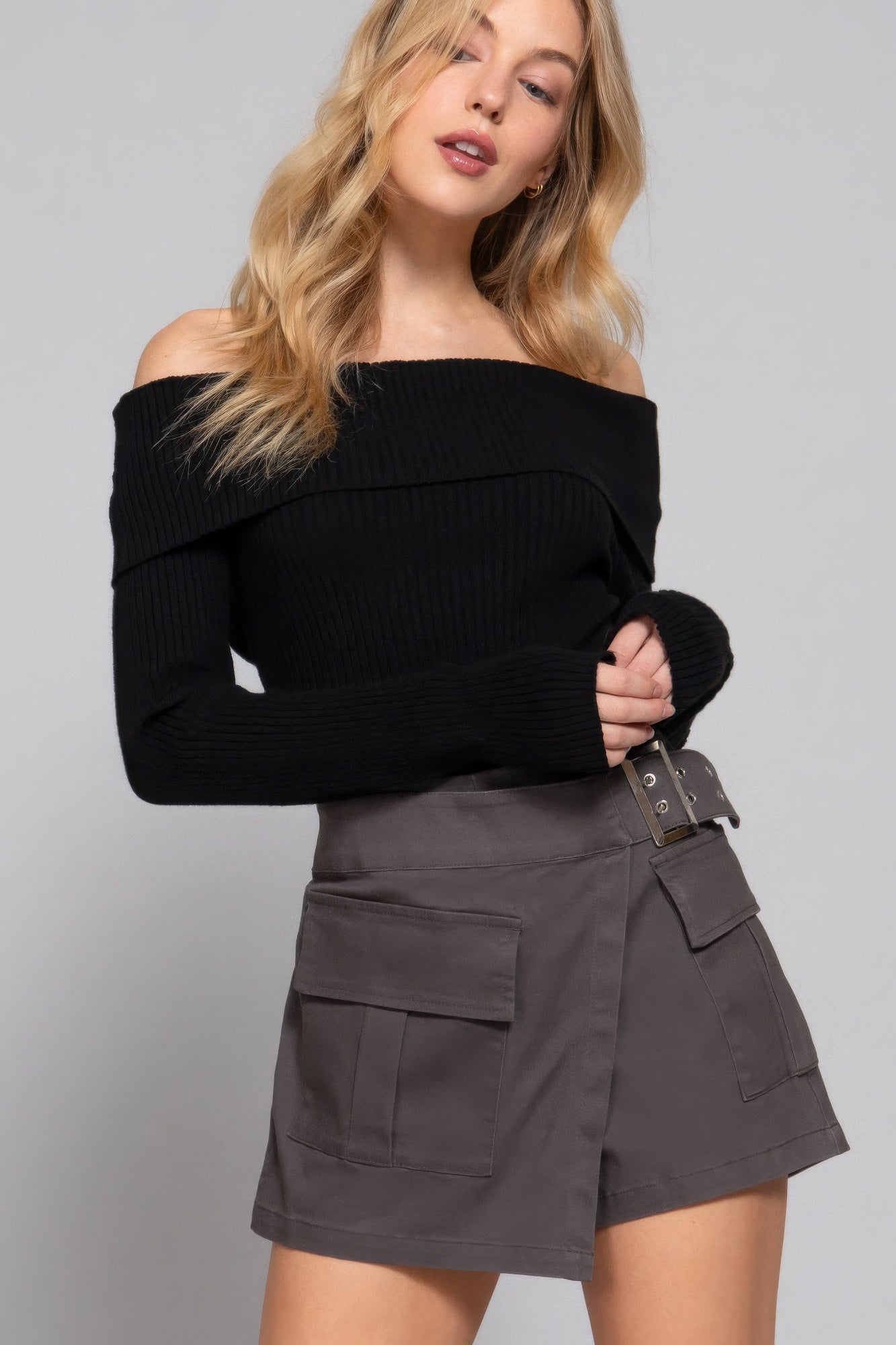 Waist Belted Cargo Skort - ShopEasier