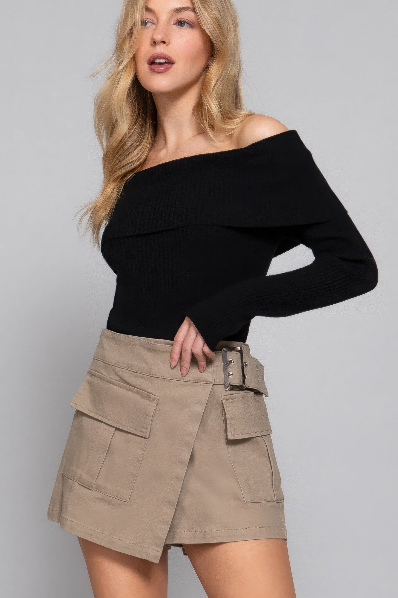 Waist Belted Cargo Skort - ShopEasier