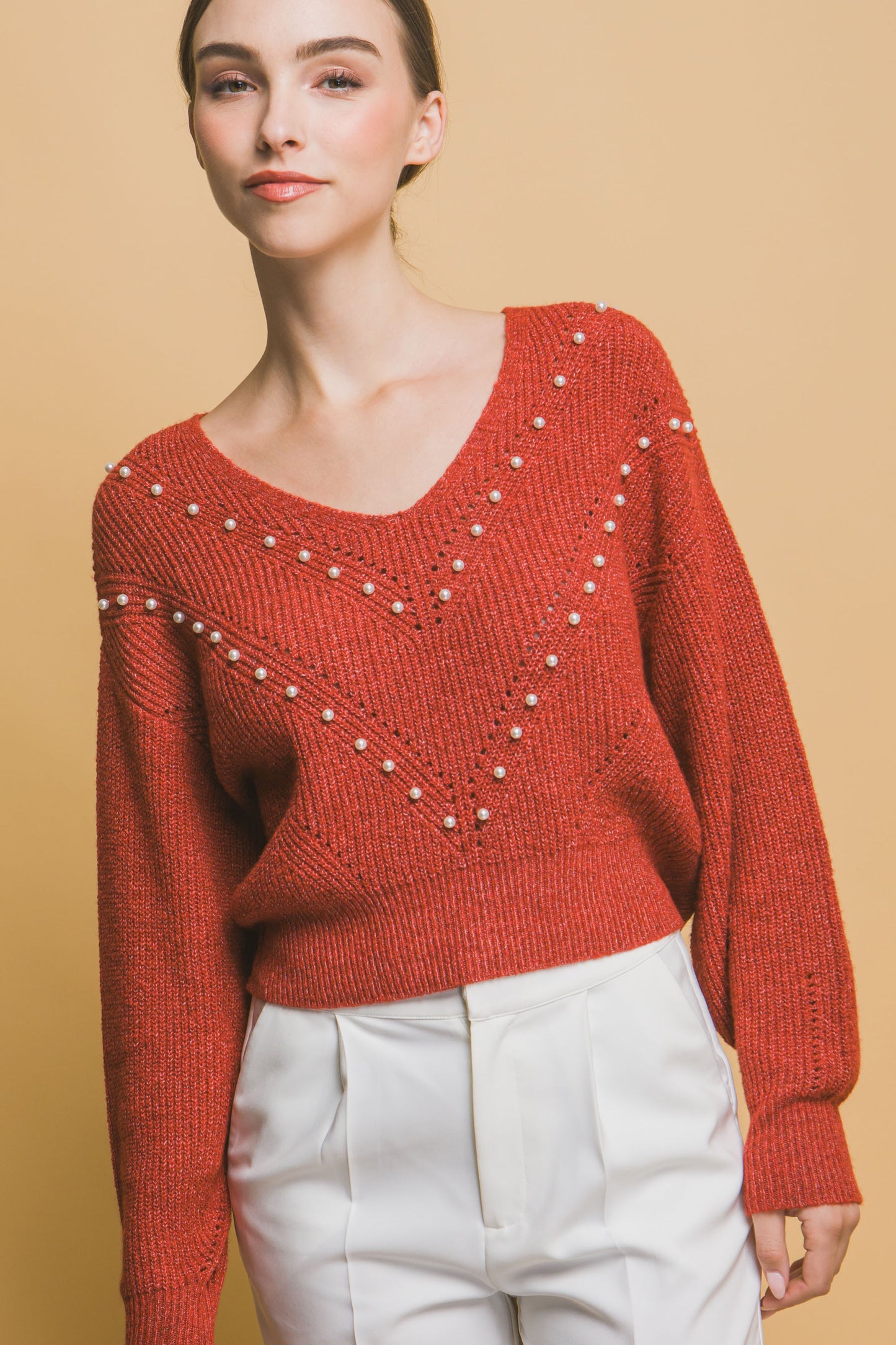 Pearl details sweater - ShopEasier