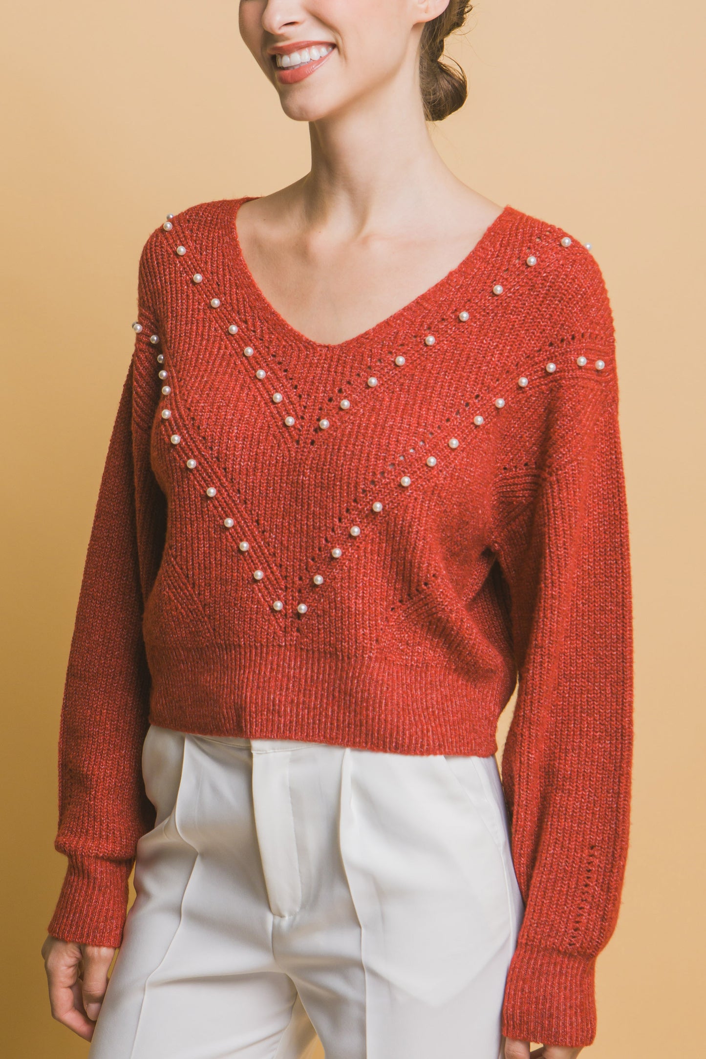 Pearl details sweater - ShopEasier