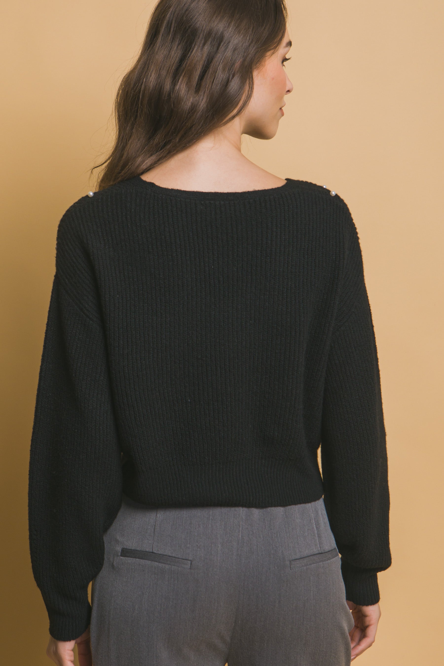 Pearl details sweater - ShopEasier