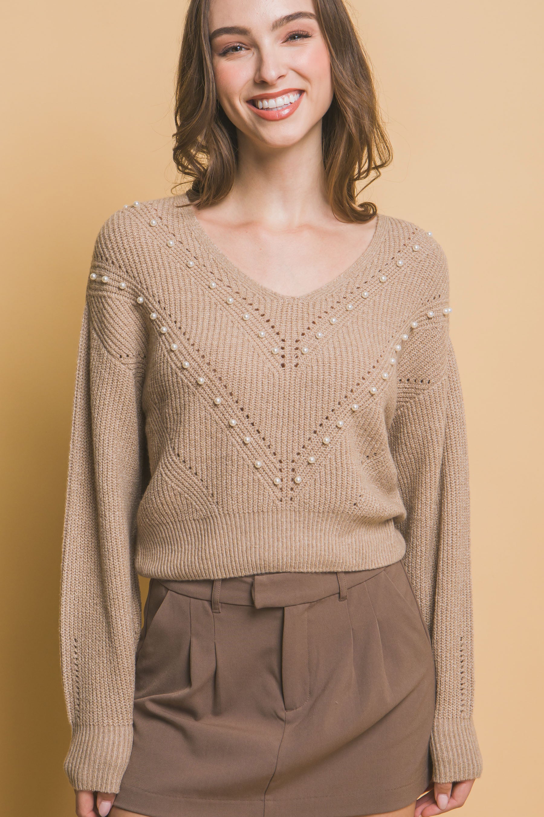 Pearl details sweater - ShopEasier