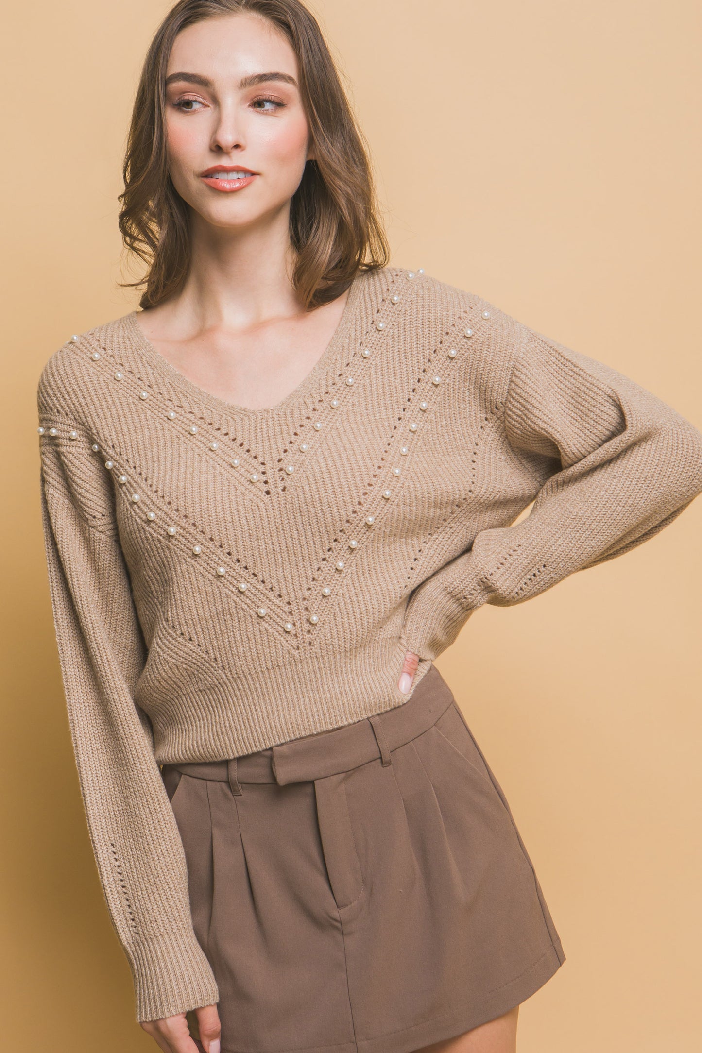 Pearl details sweater - ShopEasier