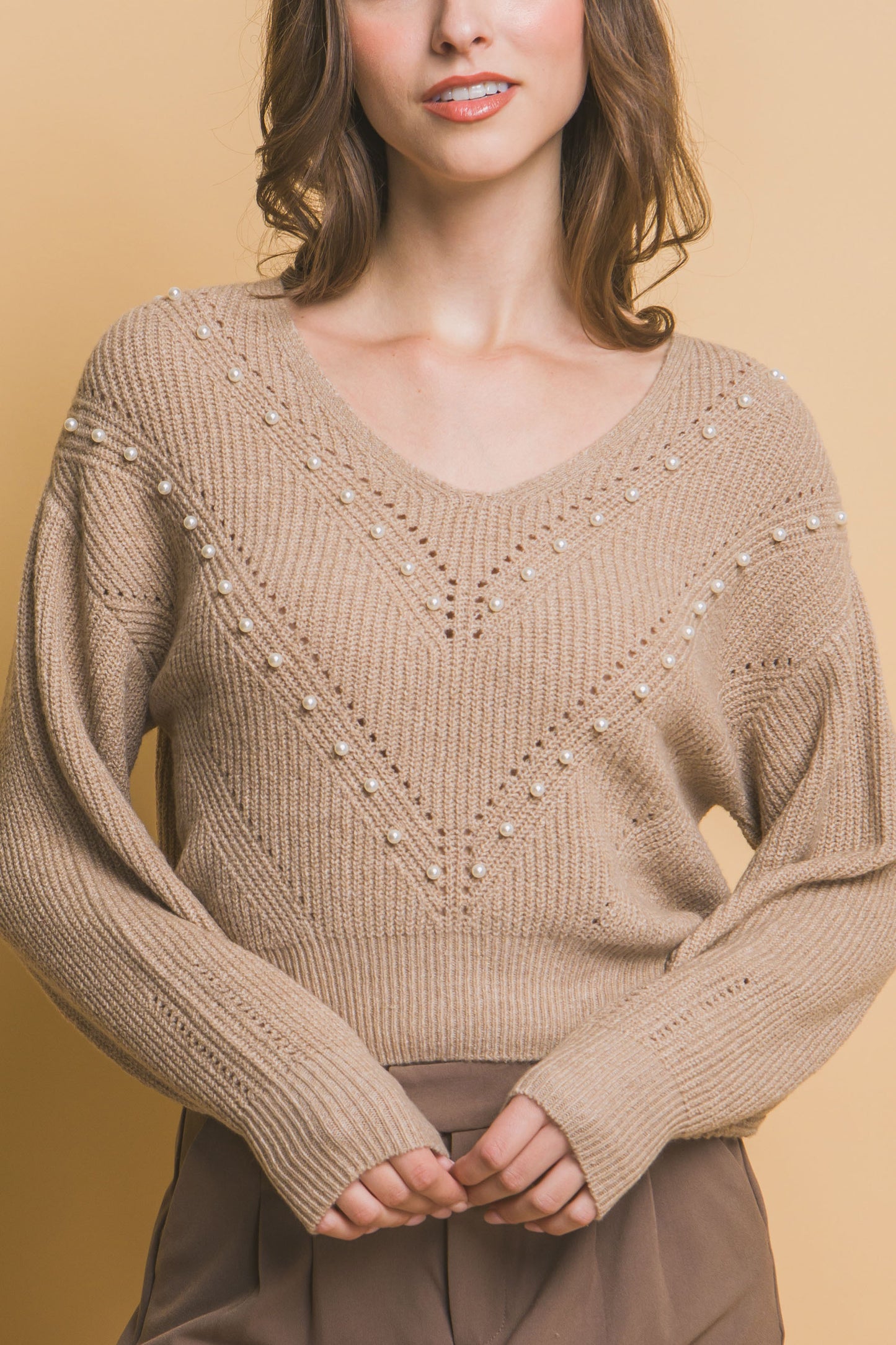 Pearl details sweater - ShopEasier