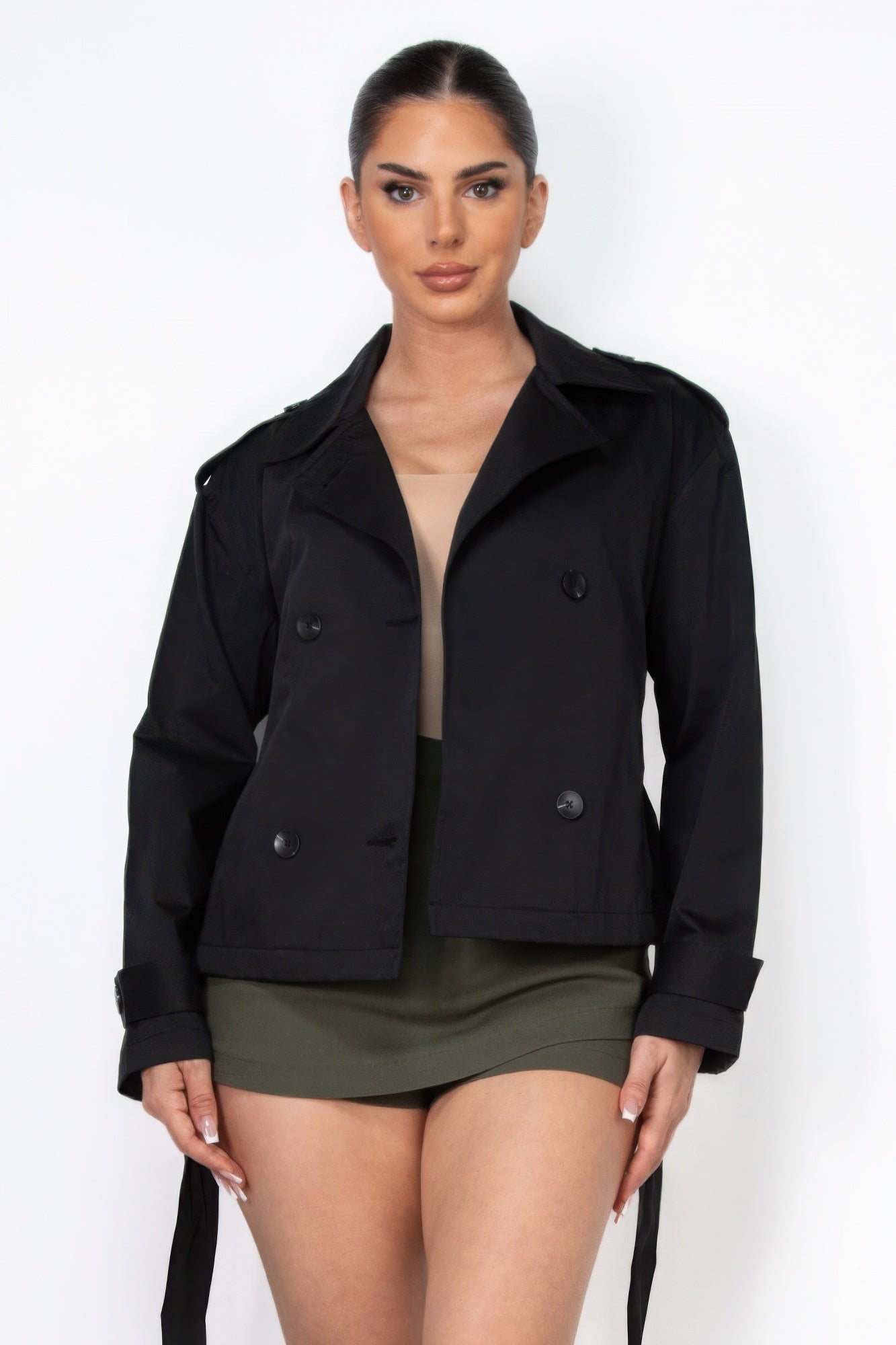 Double-breasted Waist-tie Trench Coat - ShopEasier