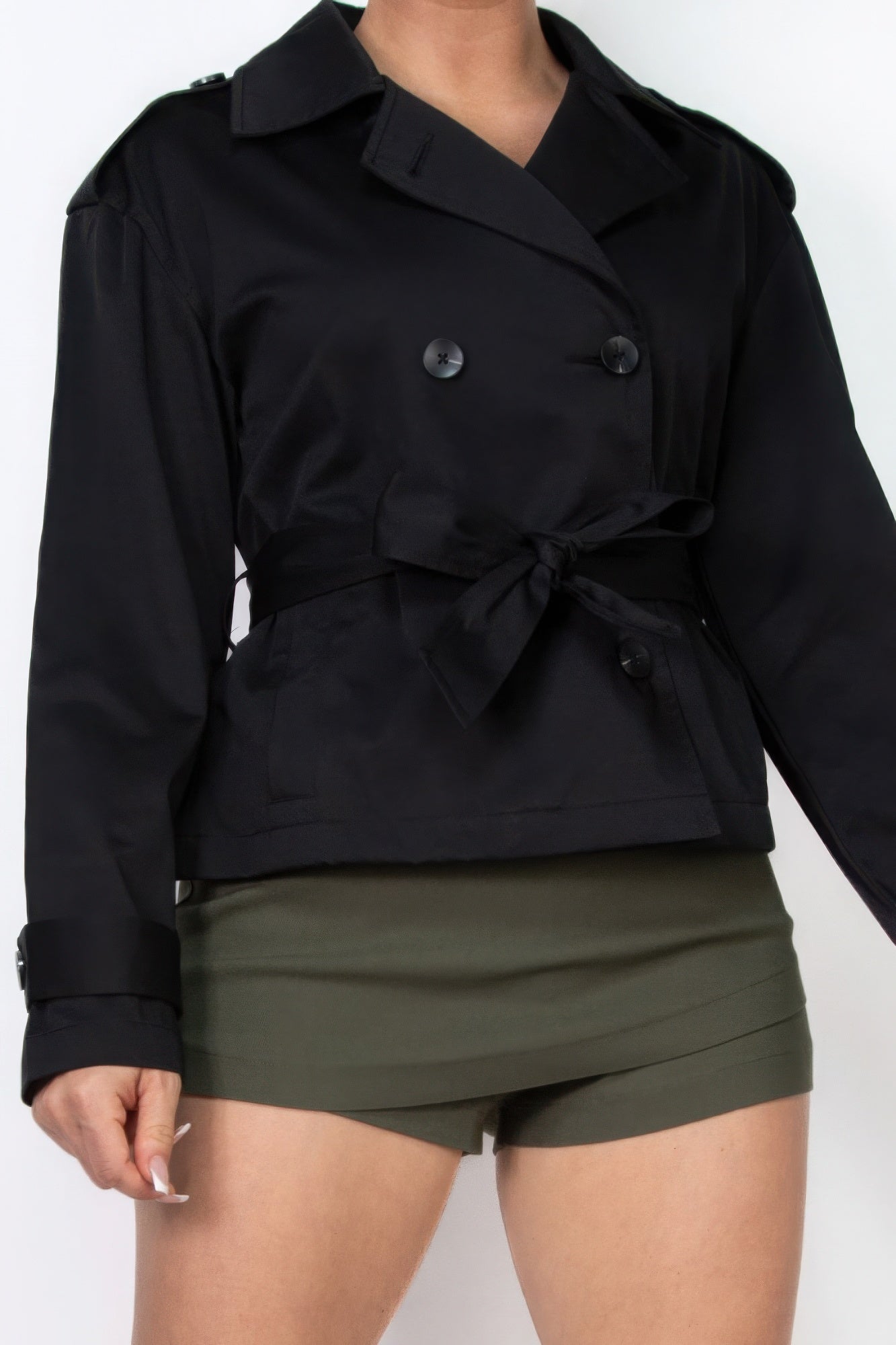 Double-breasted Waist-tie Trench Coat - ShopEasier