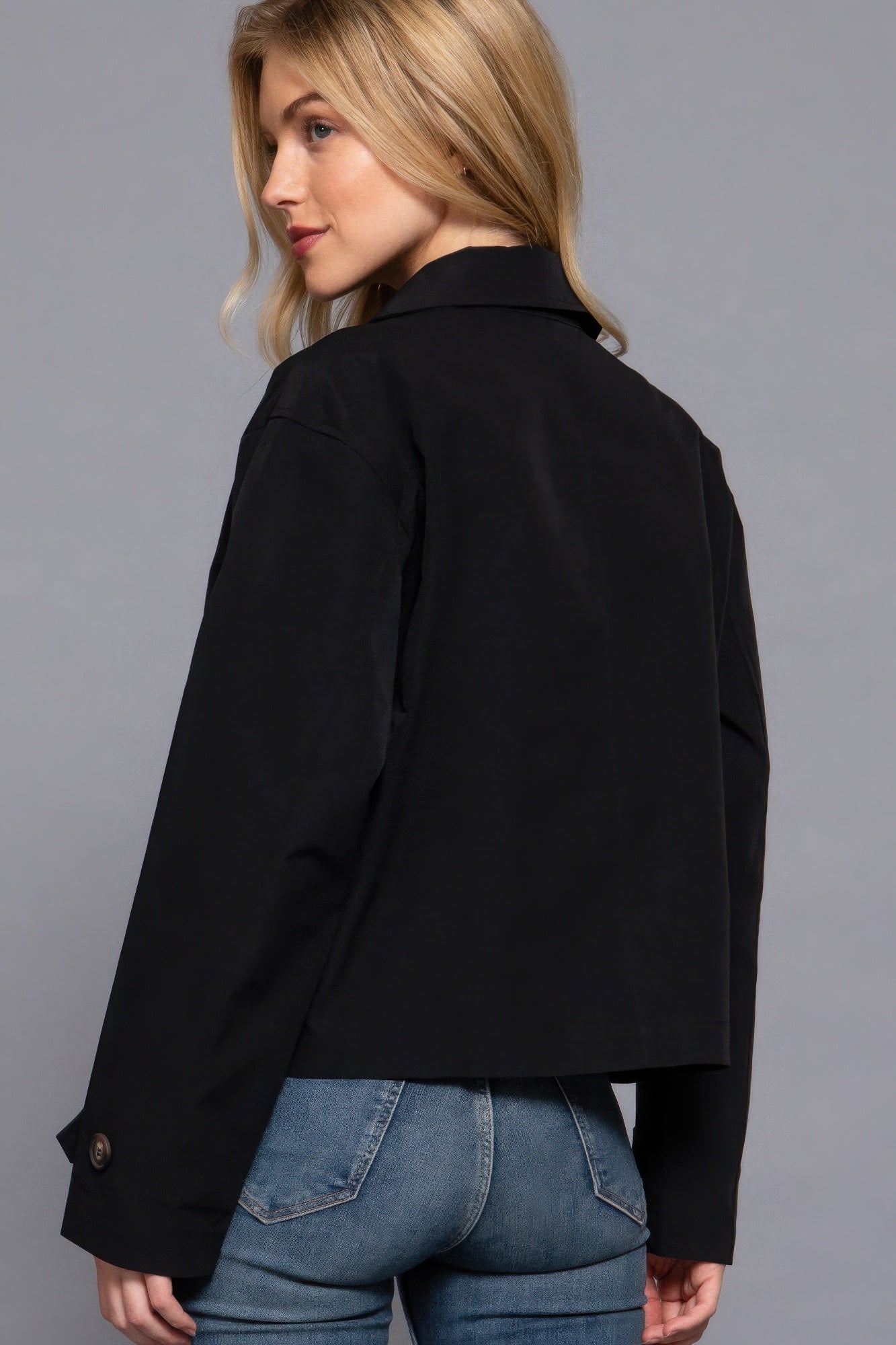 Double Breasted Short Trench Jacket - ShopEasier