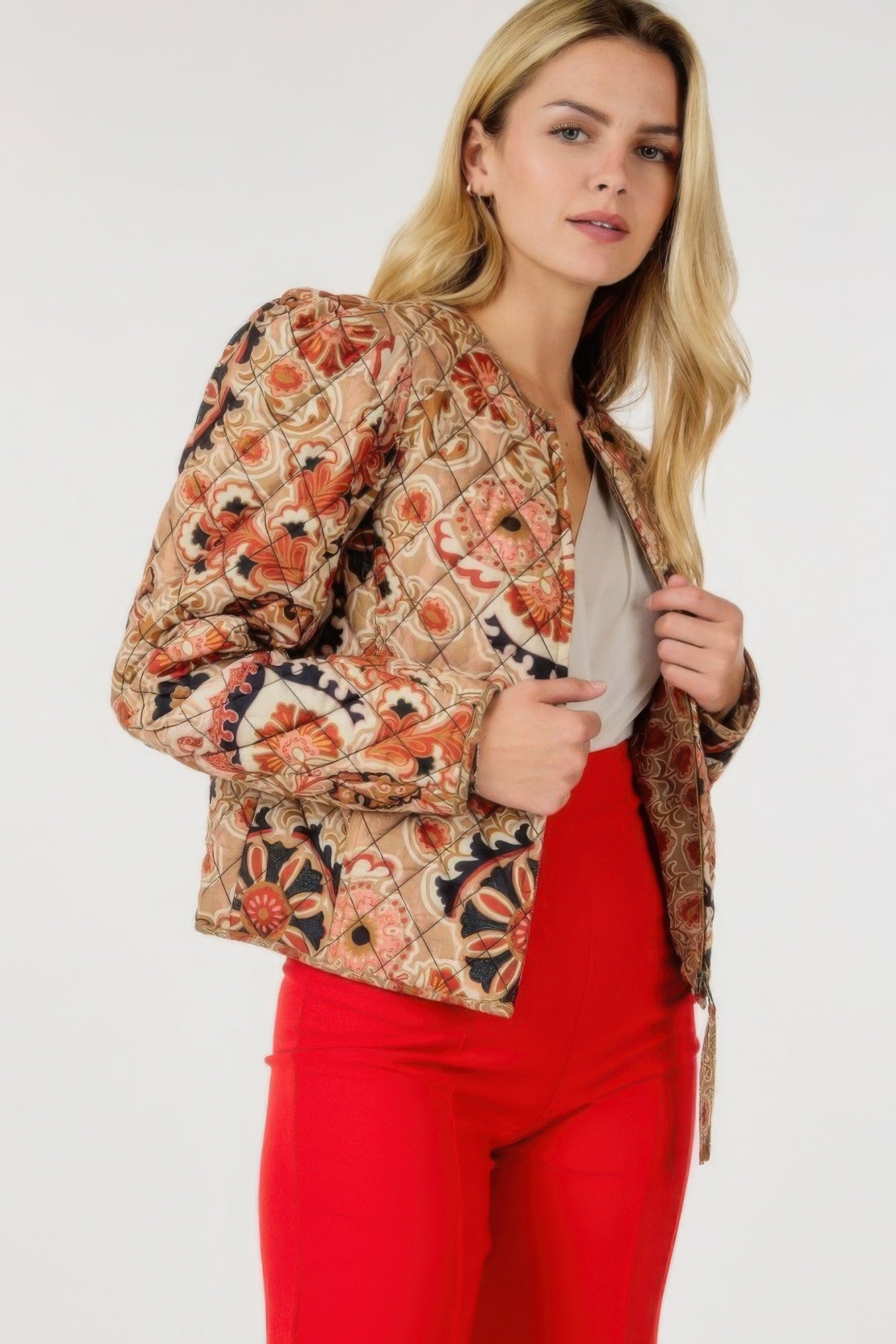 Zip Up Multi-print Jacket - ShopEasier