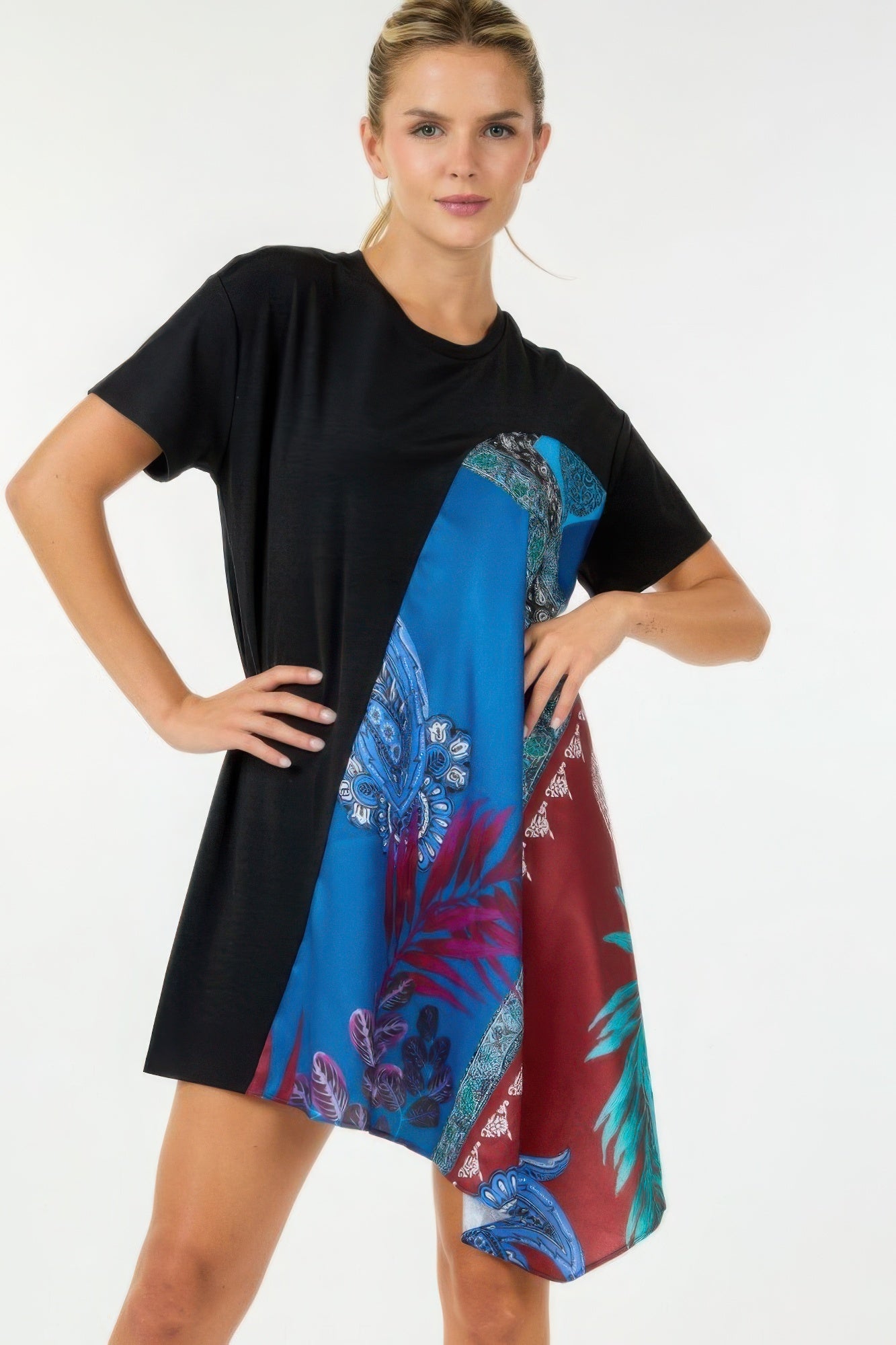 Print Handkerchief Tunic Top - ShopEasier