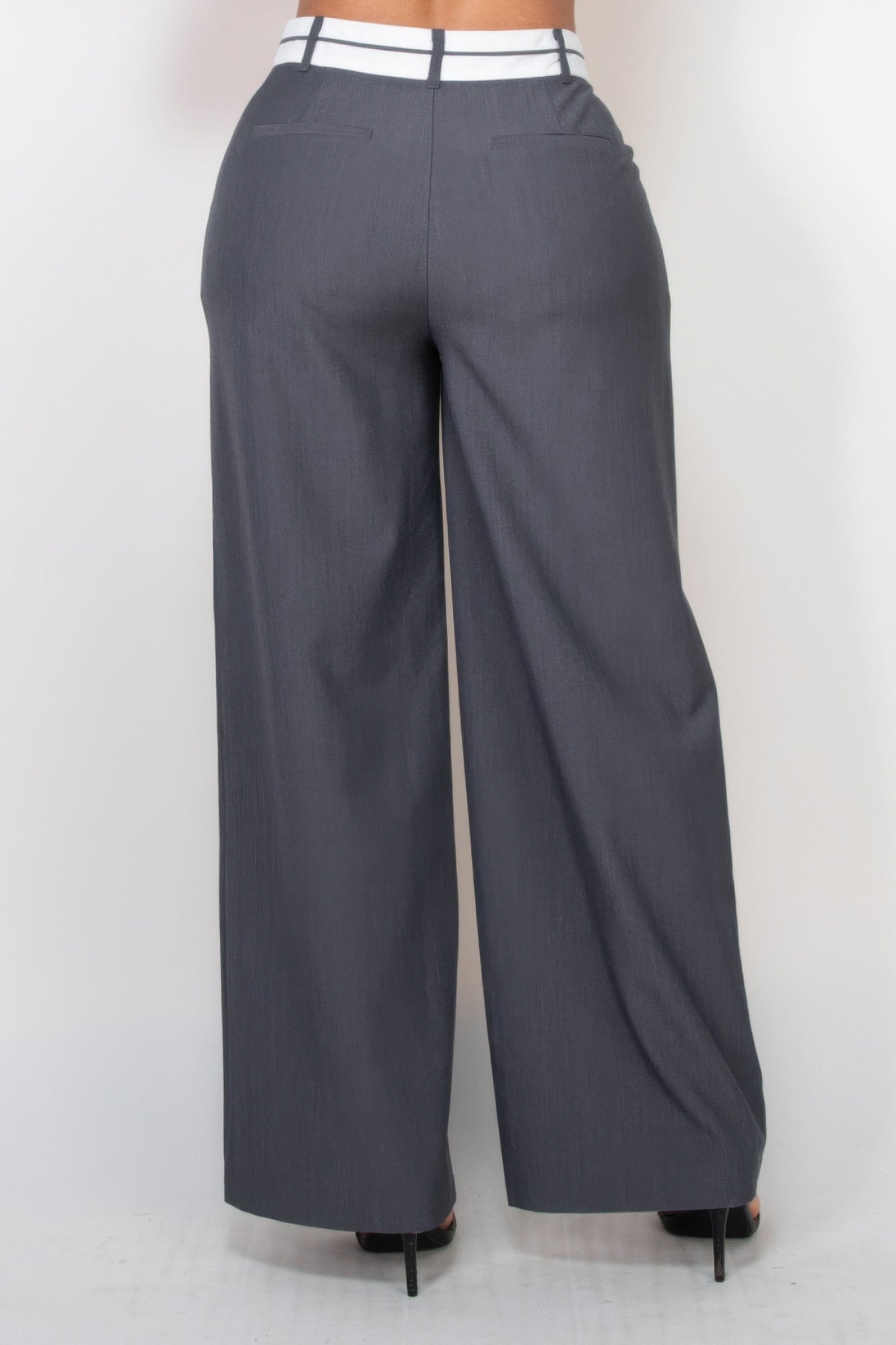 Pleated Double Waistband Pants - ShopEasier