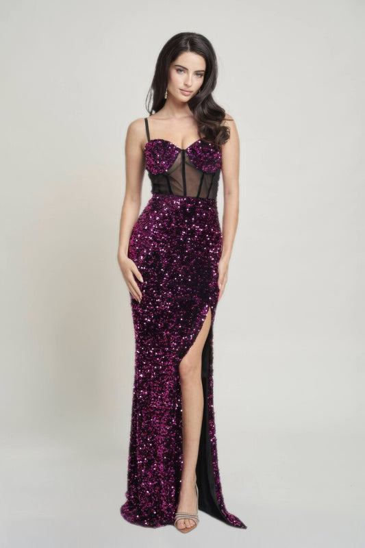 Cecily Teddy Velvet Corset Maxi Dress - ShopEasier