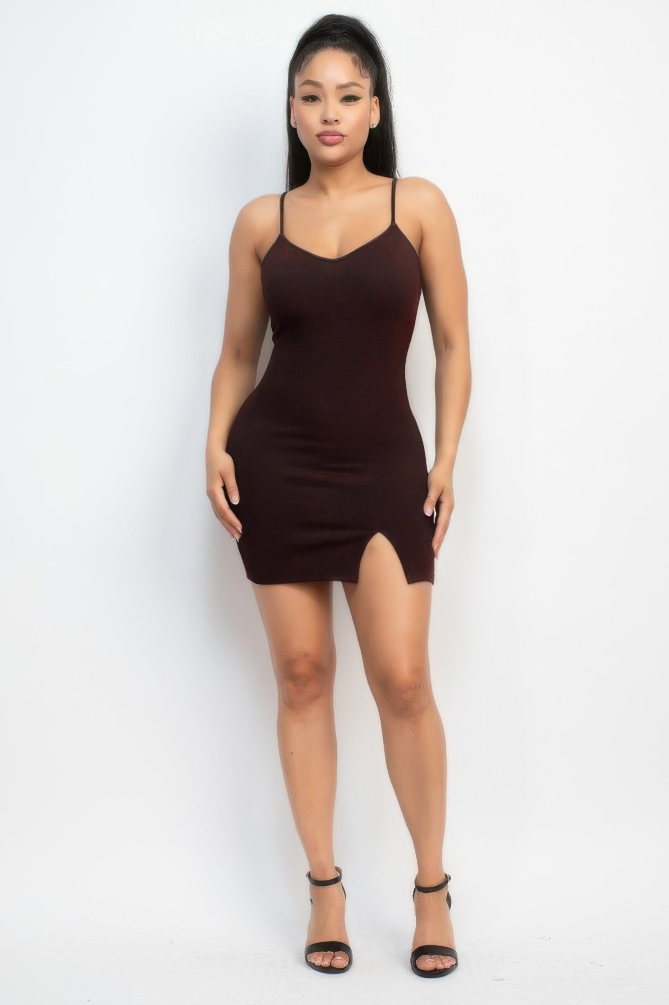 Glittered bodycon slit dress - ShopEasier