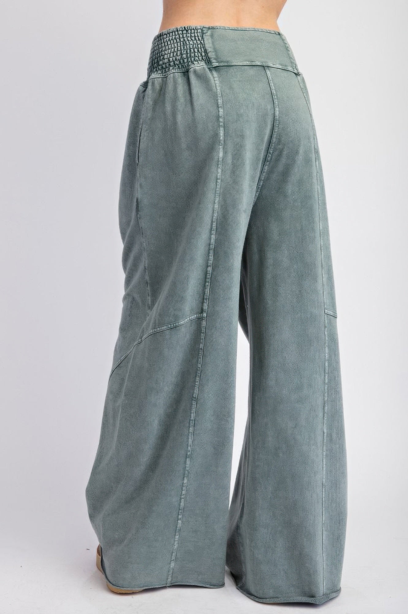 Mineral washed terry knit pants - ShopEasier