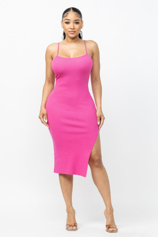 Side Slit Cami Dress - ShopEasier