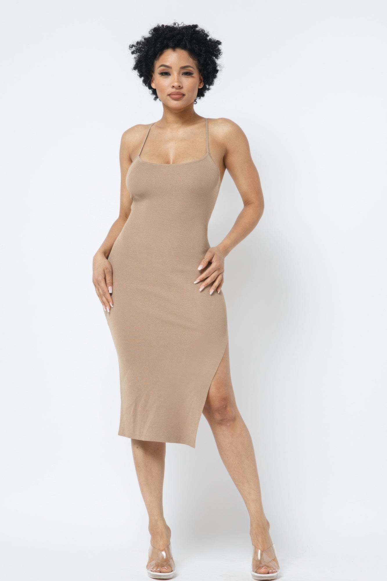 Side Slit Cami Dress - ShopEasier