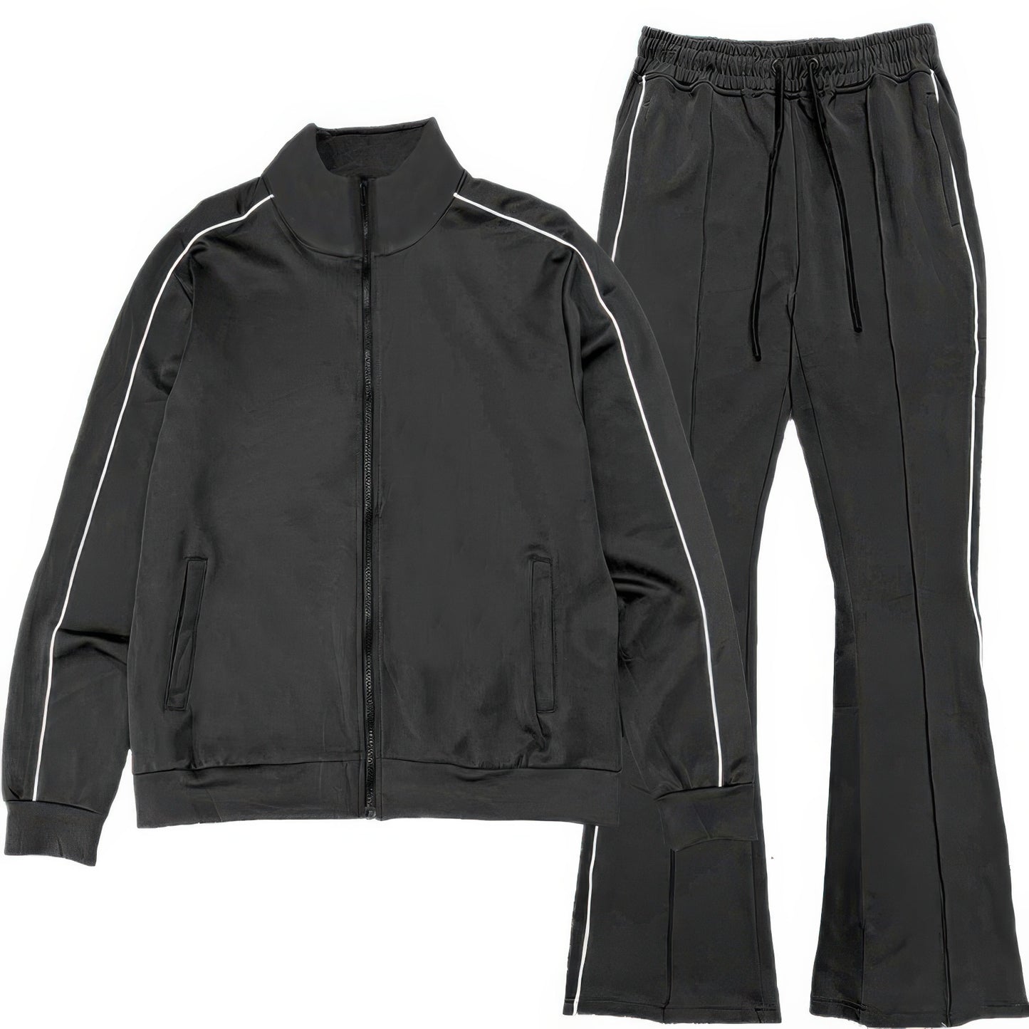 Men's Solid Side Piped Track Jacket