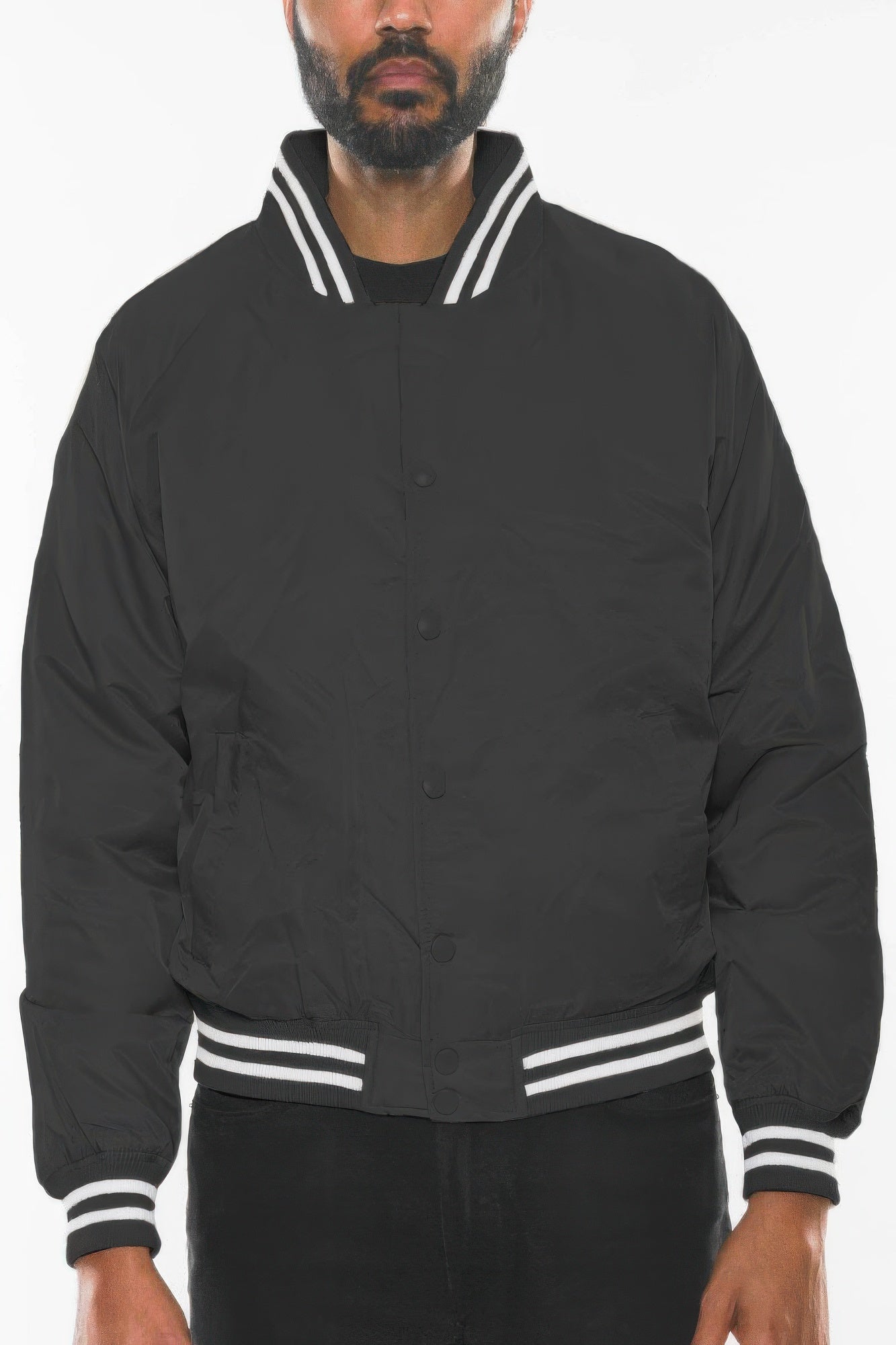 Mens Polyester Windbreaker Winter Bomber Jacket