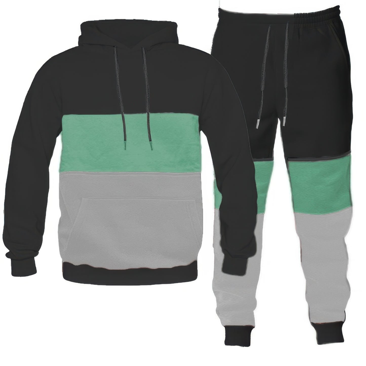 Stylish Color Block Loungewear Set for Men